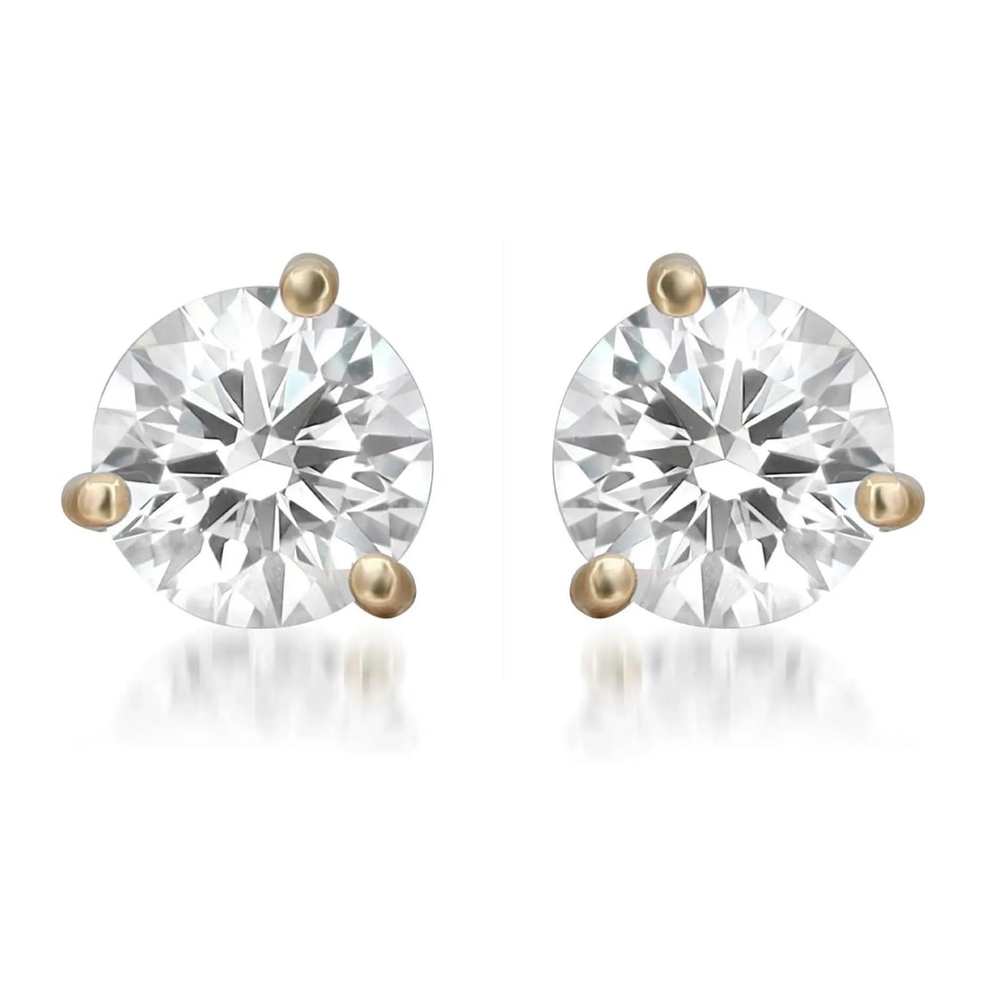 Rachel Koen 2.17ct Lab Grown Diamond Stud Earrings 14K Yellow Gold (1 of 4)