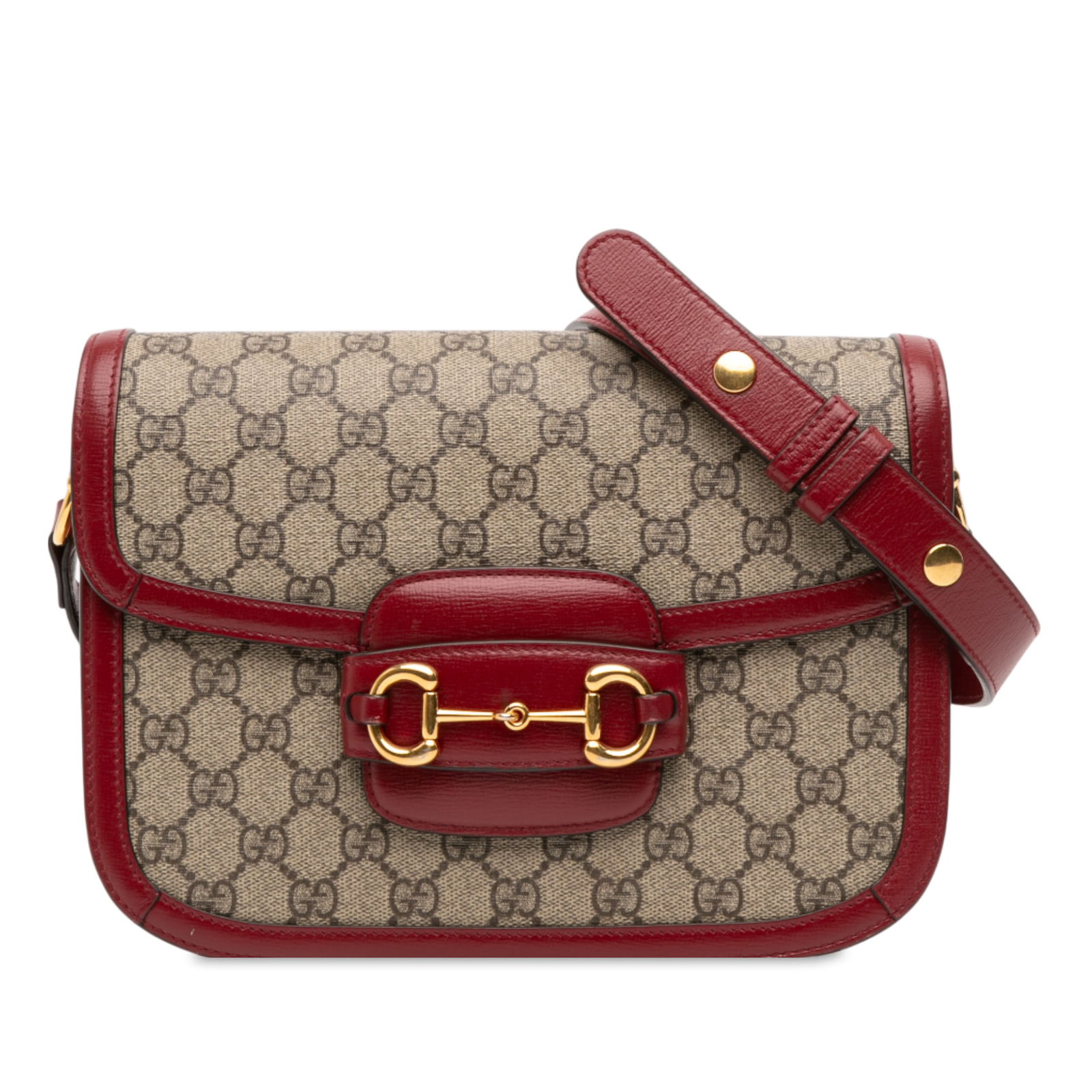 Gucci Medium GG Supreme Horsebit 1955 Brown Canvas Shoulder Bag (1 of 10)