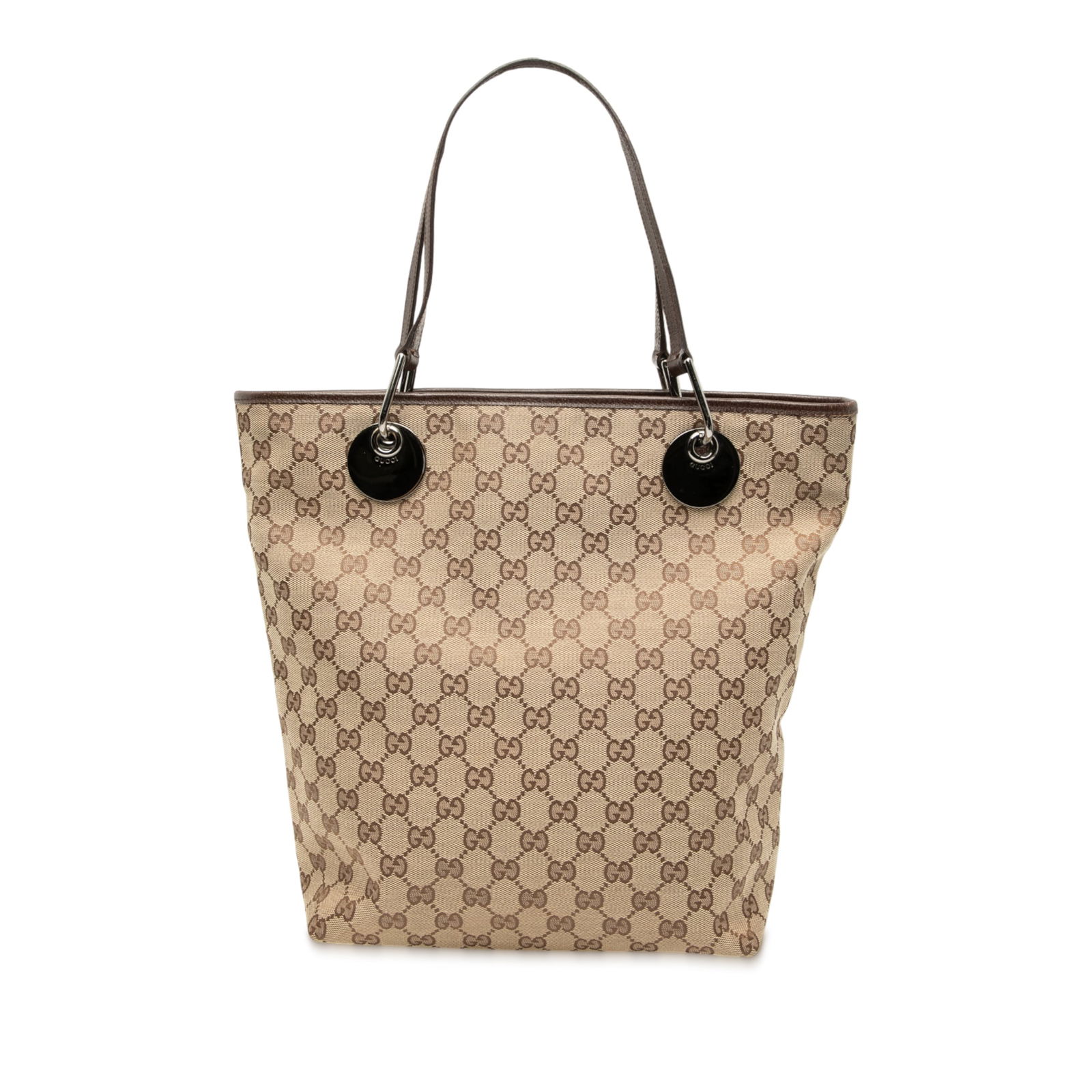 Brown Gucci GG Canvas Eclipse Tote Bag with Leather Trim (1 of 7)