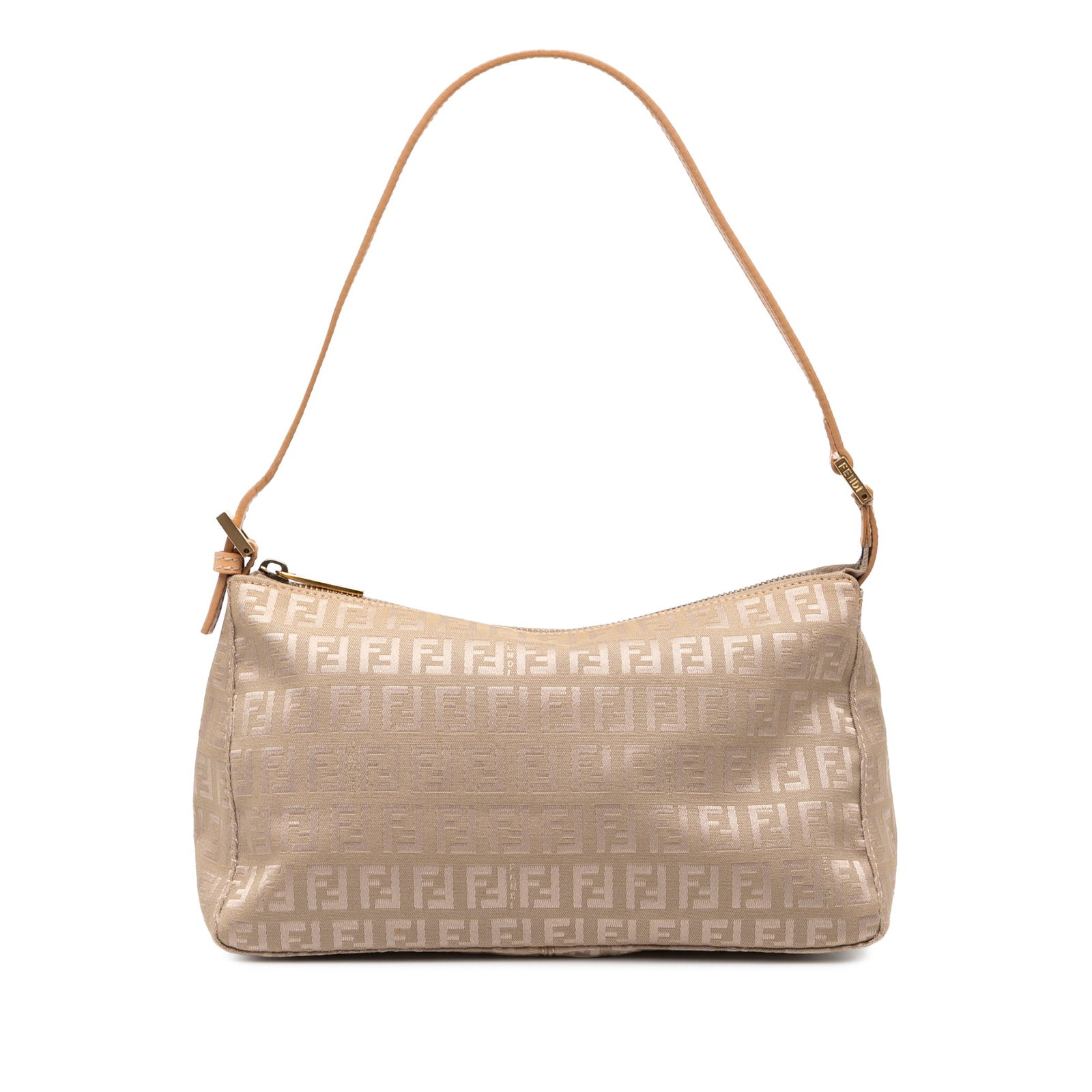 Fendi Zucchino Canvas Pochette Brown Fabric Shoulder Bag (1 of 7)