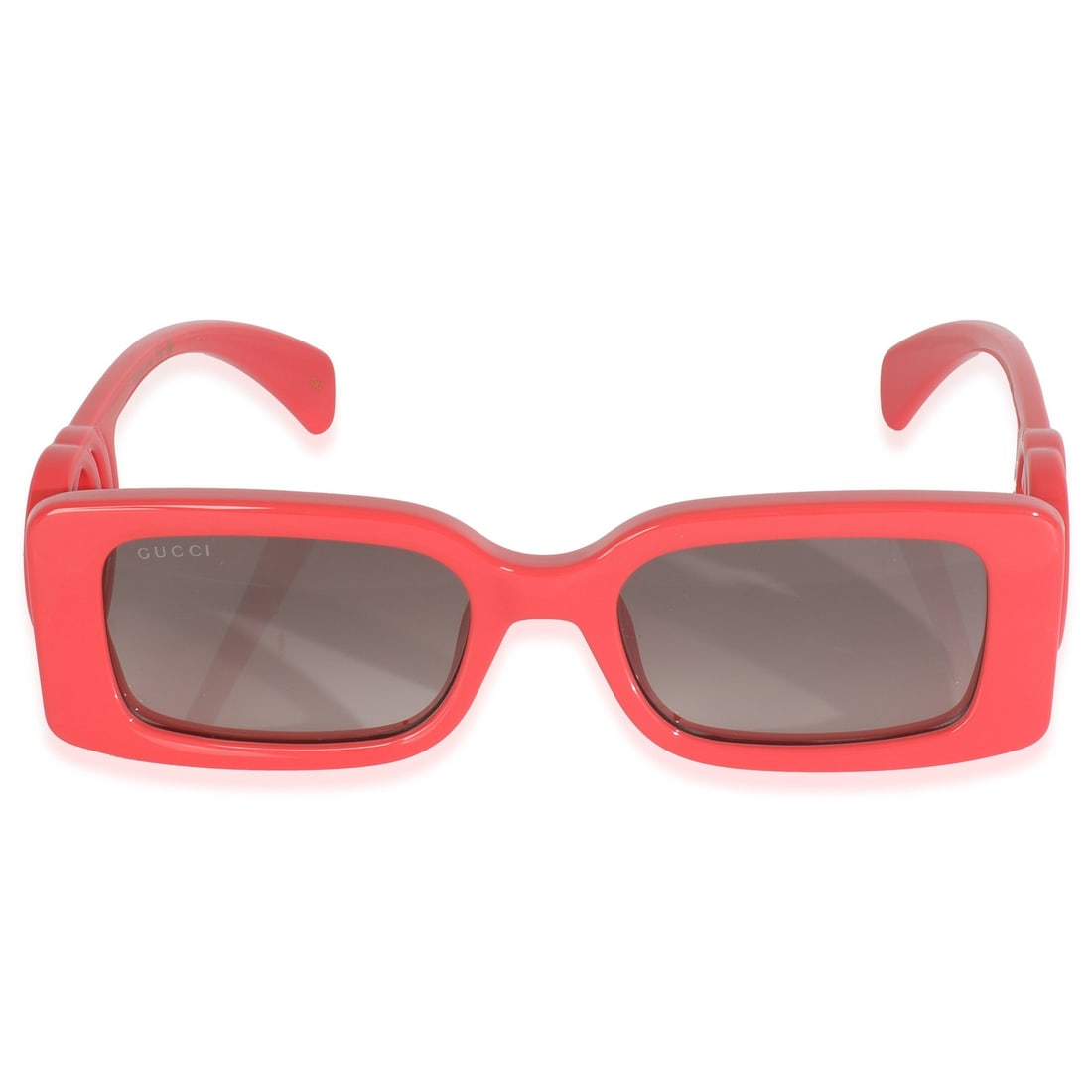 Gucci Rectangle Frame GG Sunglasses Orange Red Acetate (1 of 5)