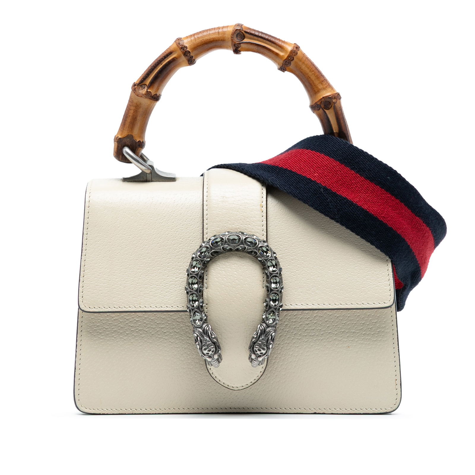 Gucci Mini Bamboo Dionysus White Leather Satchel (1 of 7)