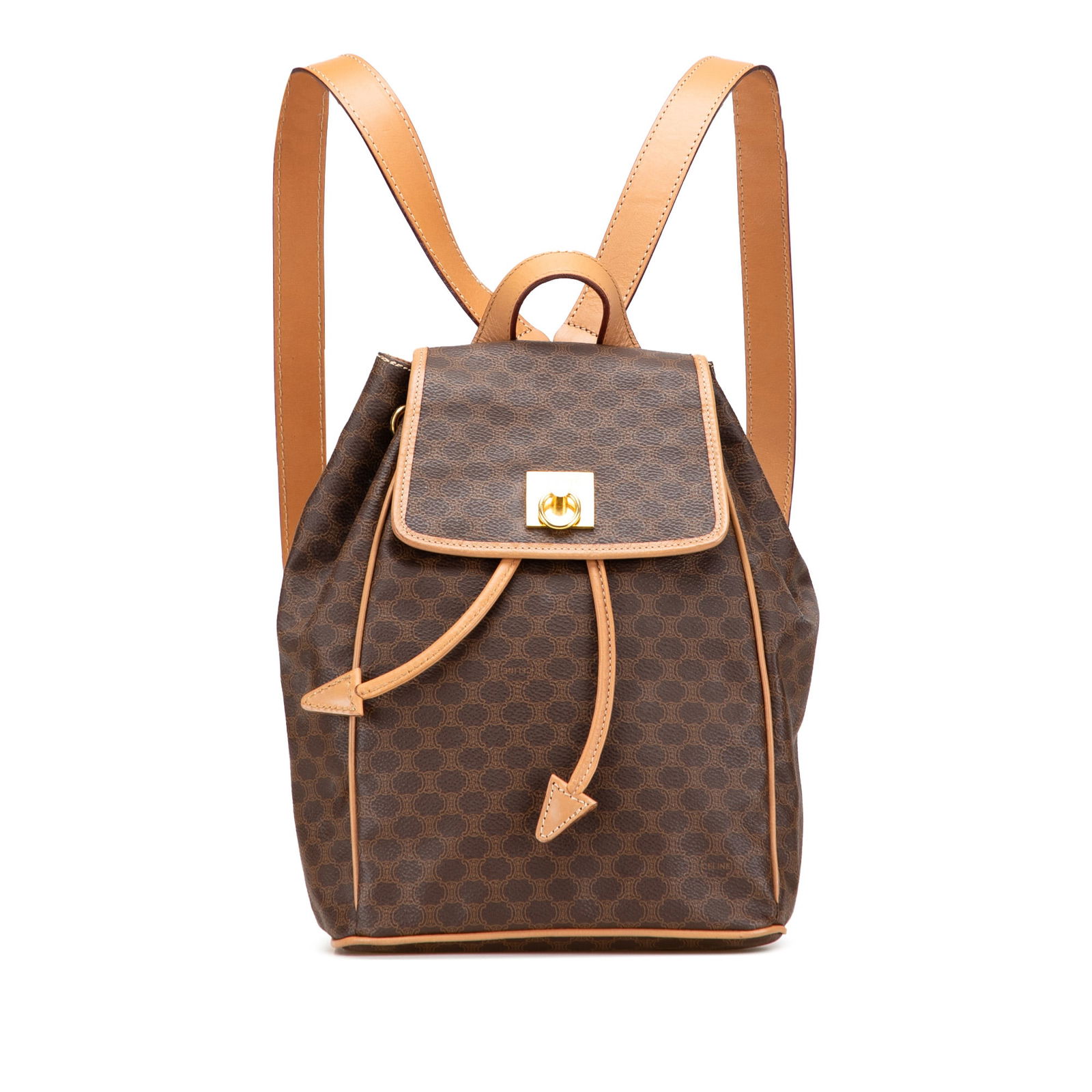 Celine Macadam Brown Coated Canvas Backpack with Leather Trim (1 of 11)