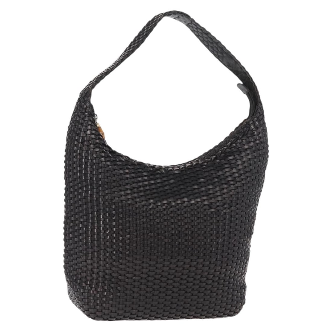 Black Leather Gucci Bamboo Shoulder Bag with Gold Accents 000 2404 1493 (1 of 18)