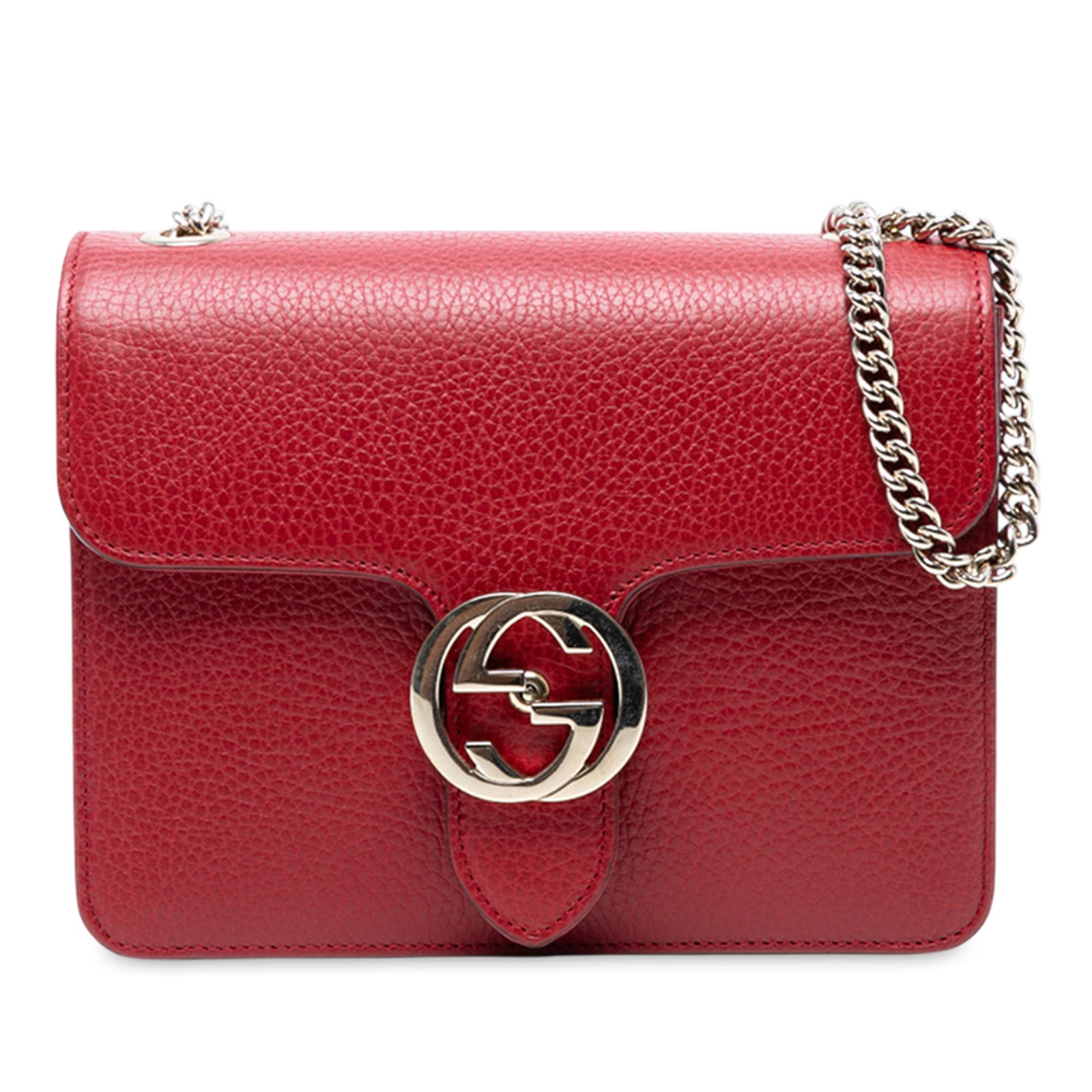 Gucci Small Dollar Red Calfskin Interlocking G Crossbody Bag (1 of 7)