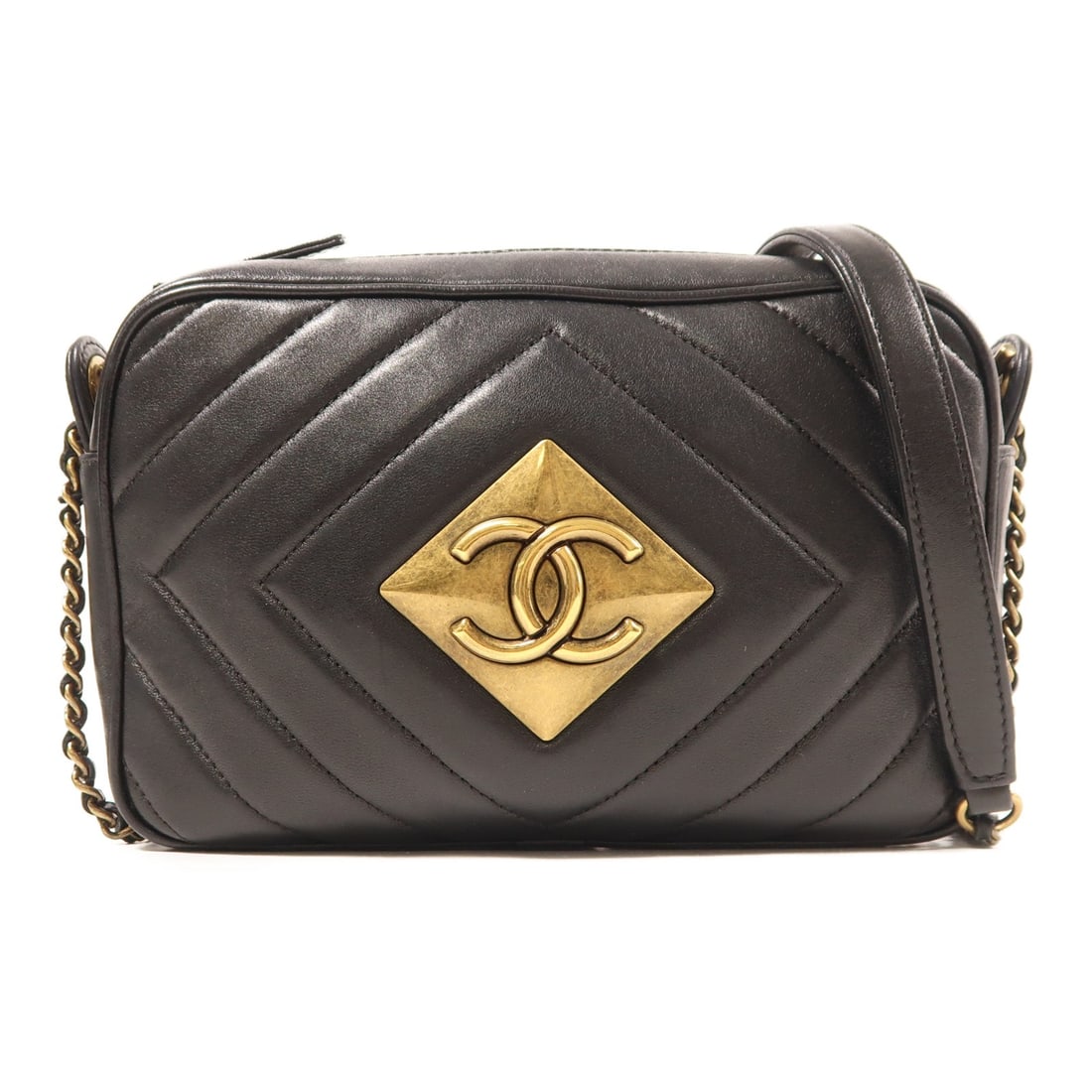 CHANEL Black Calfskin Leather Shoulder Bag GHW Classic Design (1 of 14)