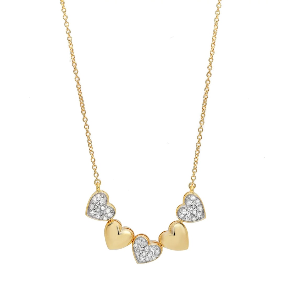 Rachel Koen 14K Yellow Gold Heart Pendant Necklace with 0.25 Carat Diamonds: Rachel Koen 14K Yellow Gold Heart Pendant Necklace with 0.25 Carat Diamonds This exquisite heart pendant necklace is a stunning piece crafted from 14K yellow gold, showcasing a total diamond weight of