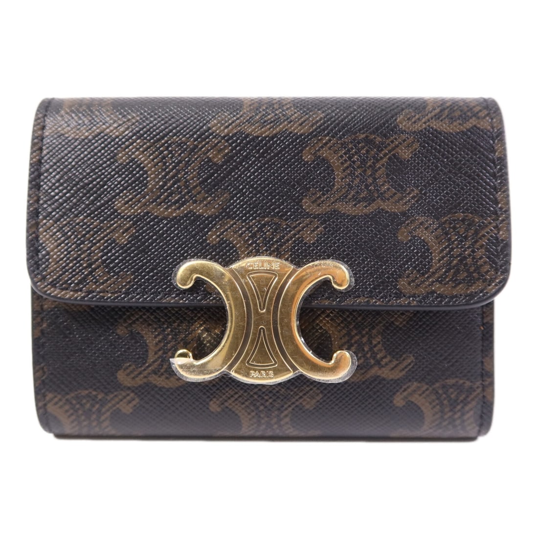 Celine Triomphe Compact Brown Canvas Wallet with Coin Pocket 10I652DS3.04LU (1 of 14)