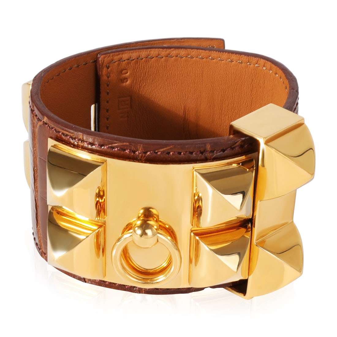 Hermes Miel Alligator Mississippiensis Collier De Chien Bracelet Unisex: Hermes Miel Alligator Mississippiensis Collier De Chien Bracelet Unisex Introducing the exquisite Hermes Miel Alligator Mississippiensis Collier De Chien bracelet, a stunning piece that embodies luxur