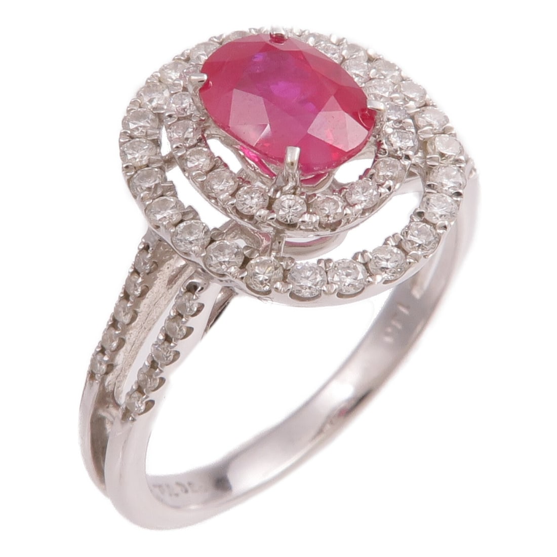 JEWELRY Ruby and Diamond Ring in 18K White Gold Size 7.75 (1 of 9)