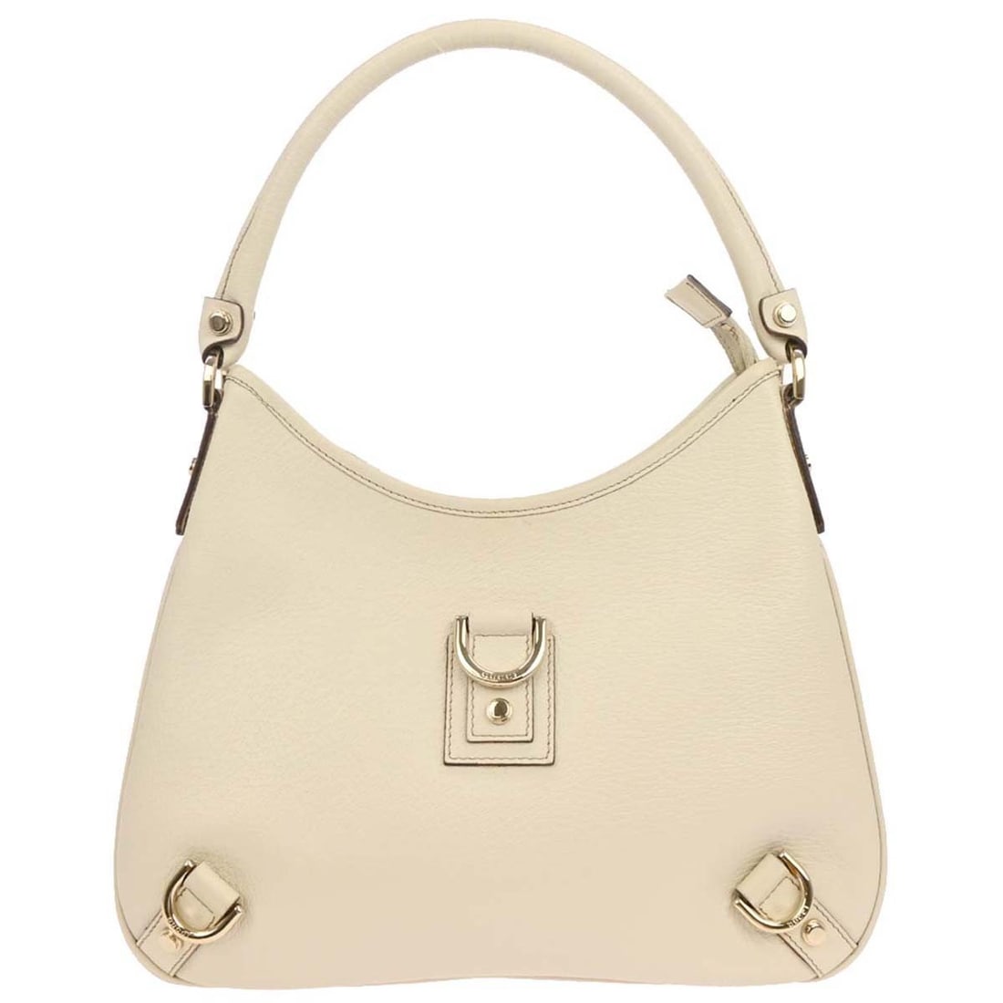 Gucci Abbey D Ring White Leather Top Handle Handbag 130738 214397 (1 of 10)