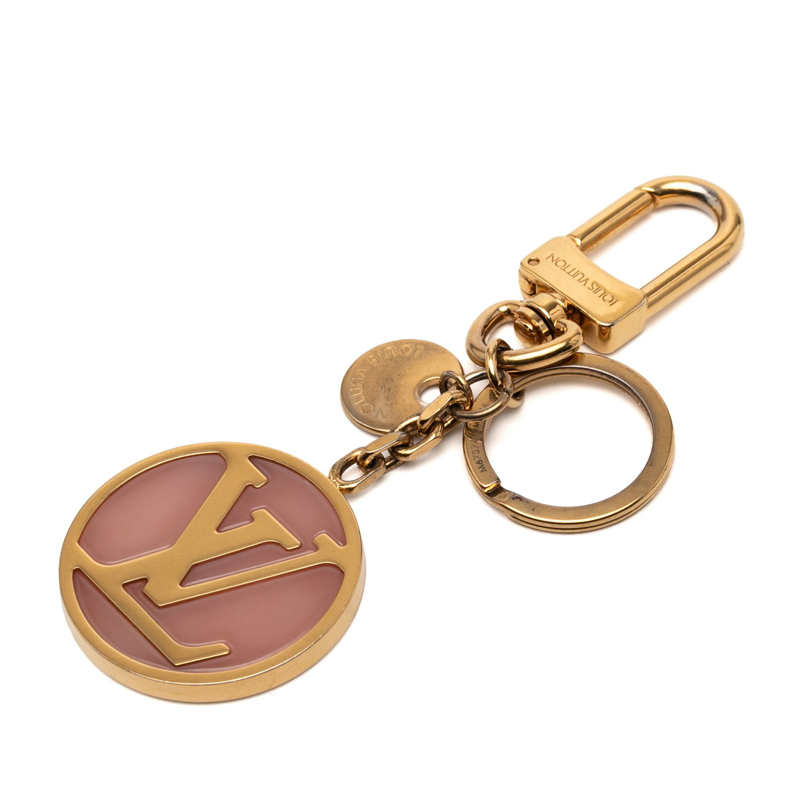 Louis Vuitton Gold Plated Resin LV Circle Key Holder Bag Charm (1 of 4)