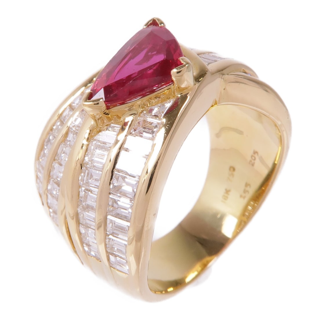 Ruby Diamond Ring in 18K Yellow Gold Size 7.5 (1 of 10)