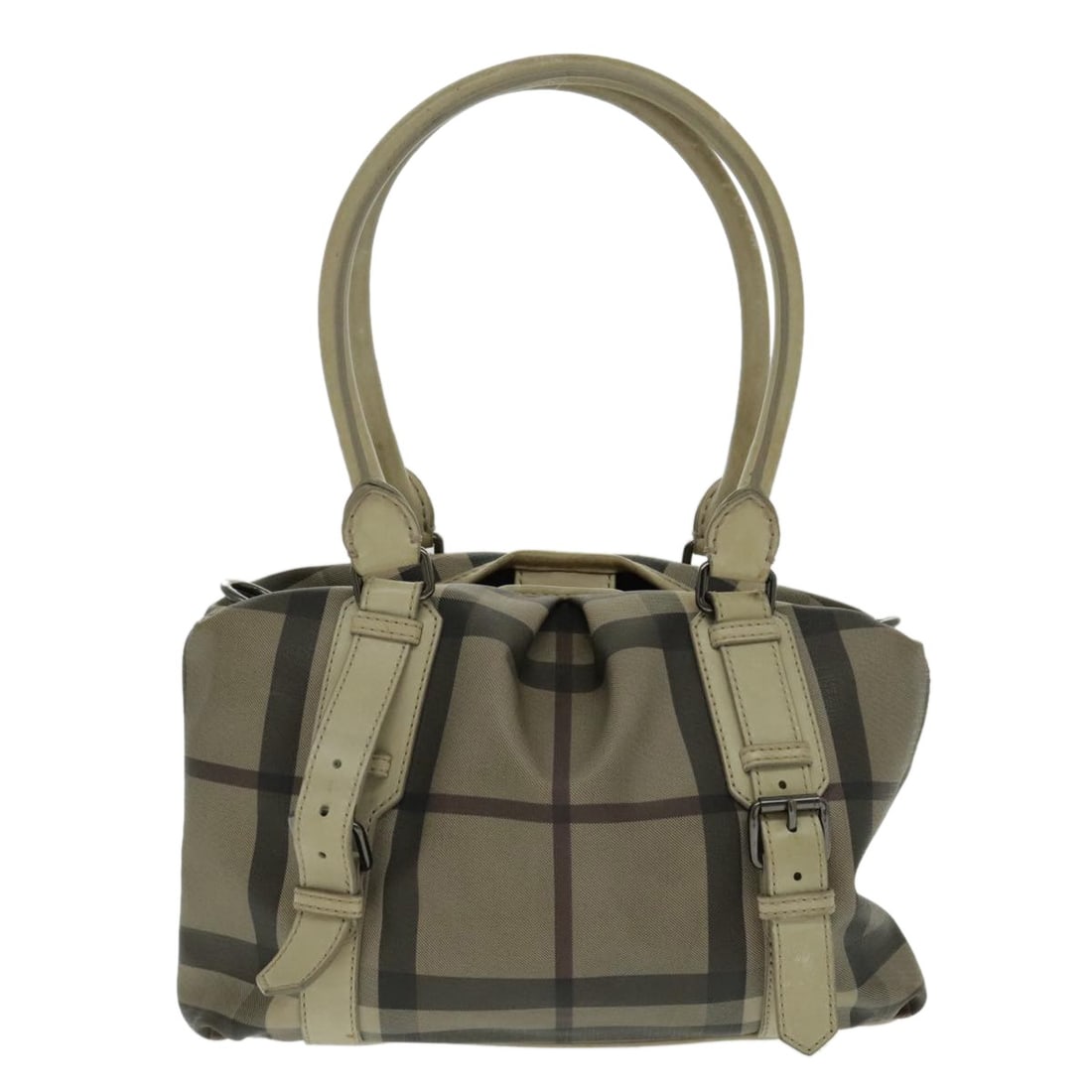 Burberry Beige Nova Check Pattern Shoulder Bag (1 of 2)