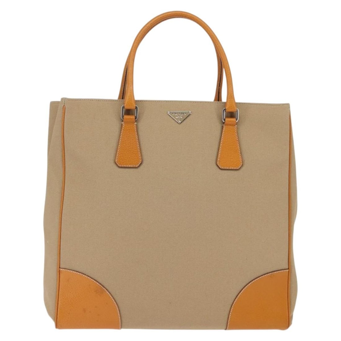Beige Prada Lux Convertible Tote Bag: Beige Prada Lux Convertible Tote Bag This pre-owned Prada Lux Convertible Open Tote in beige is a functional and stylish accessory designed for women. The bag shows signs of wear, including surface ru
