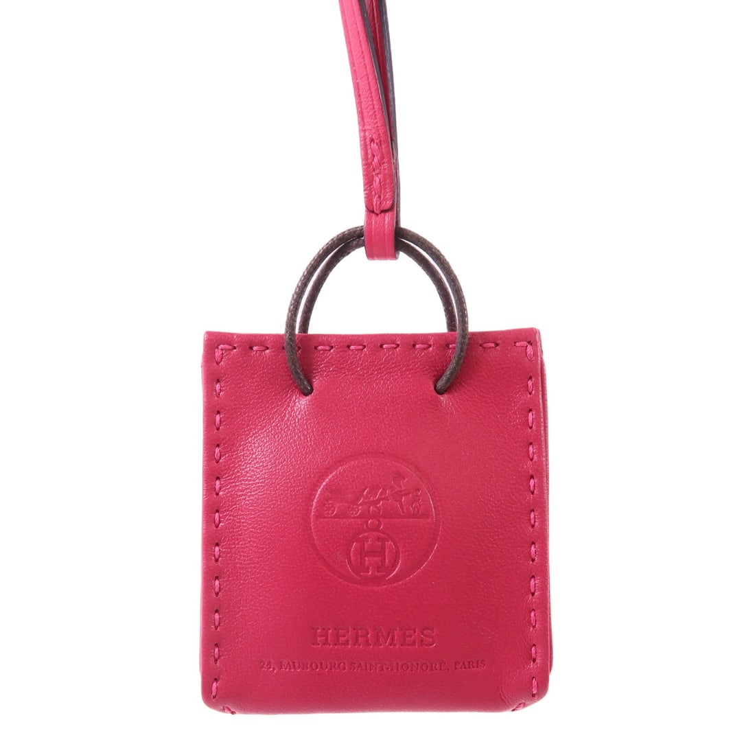 HERMES Milo Charm in Pink Swift Leather (1 of 6)