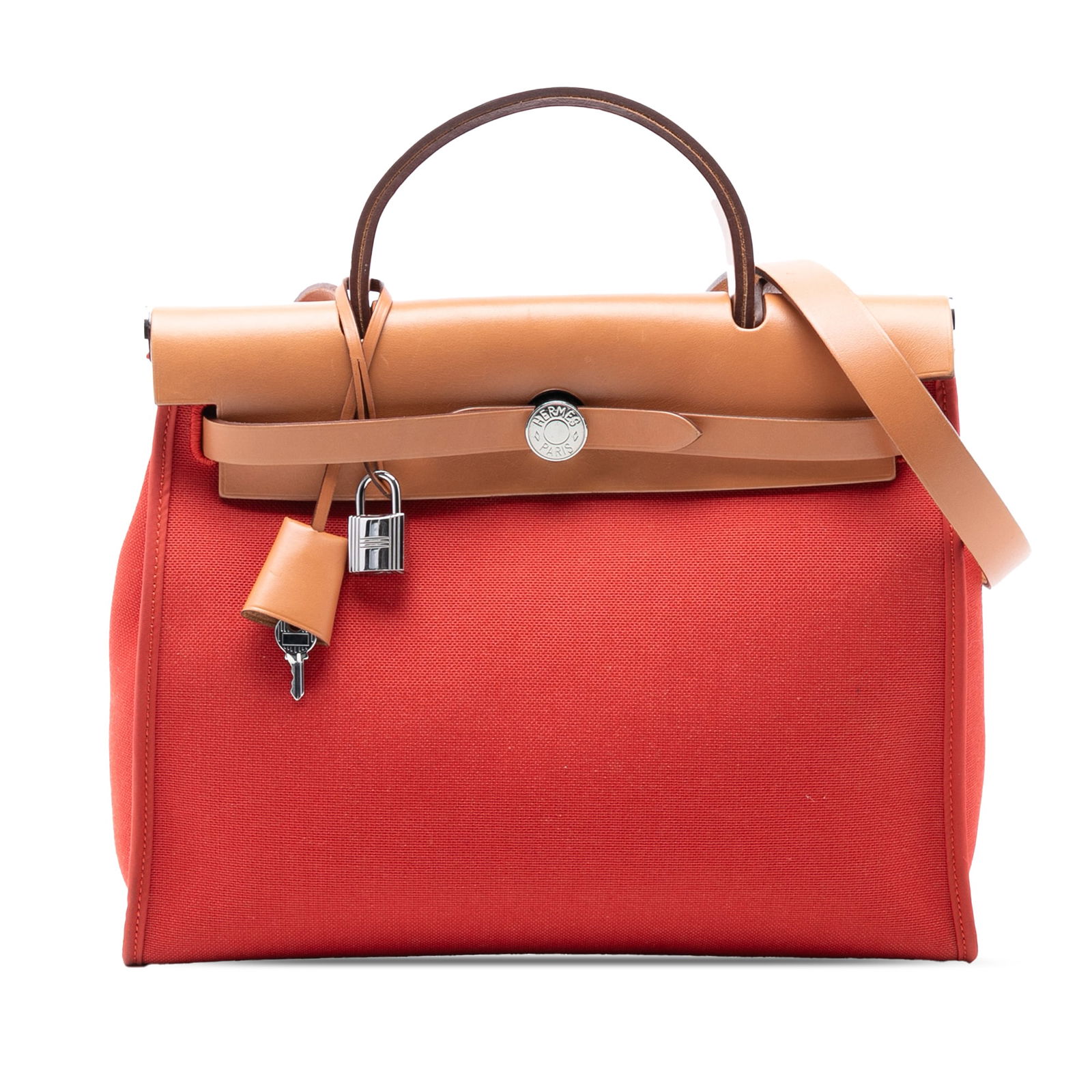 Herbag Zip 31 Orange Canvas Shoulder Bag by Hermes with Leather Trim (1 of 8)