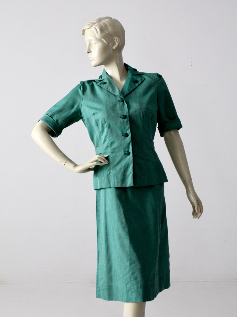 Vintage 1950s Girl Scouts Cotton Uniform Blouse and Skirt Set (1 of 9)