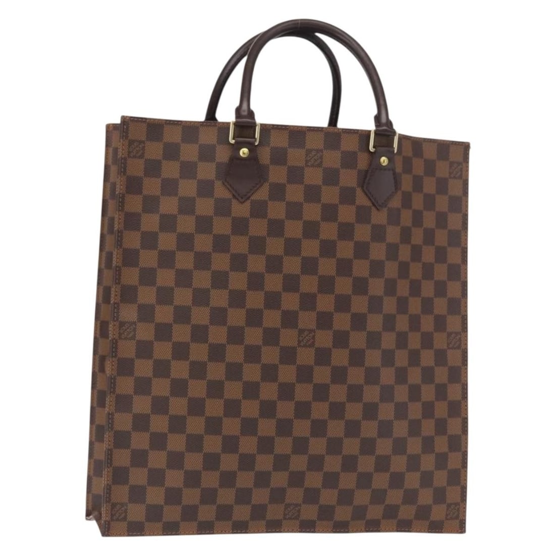 Louis Vuitton Sac Plat Damier Ebene Canvas N51140 Tote Handbag: Louis Vuitton Sac Plat Damier Ebene Canvas N51140 Tote Handbag This Louis Vuitton Damier Ebene Sac Plat handbag features the signature Damier Ebene canvas in a brown tone. Made in France, it offers a
