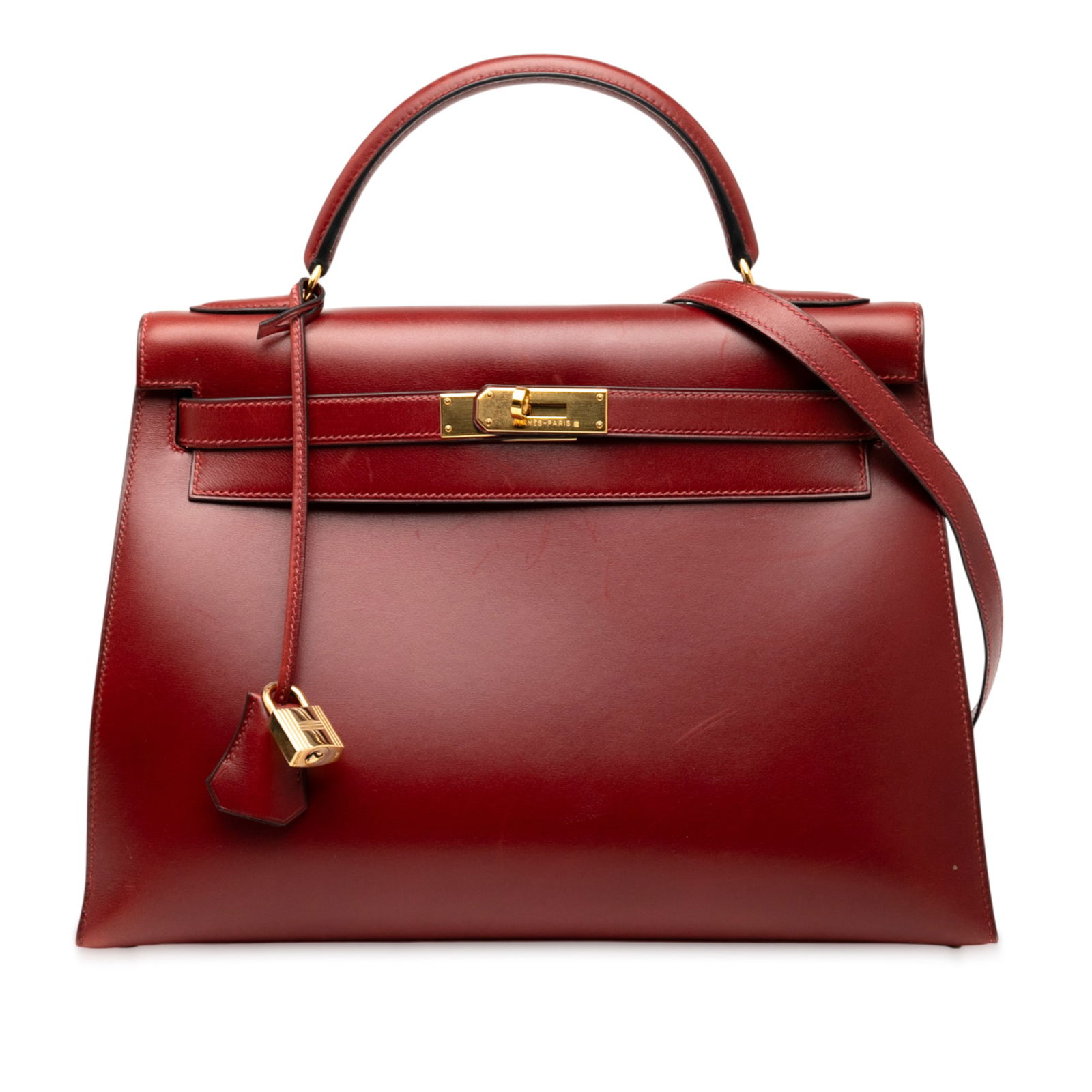 Hermes Red Box Calf Kelly Retourne 32 Handbag (1 of 7)