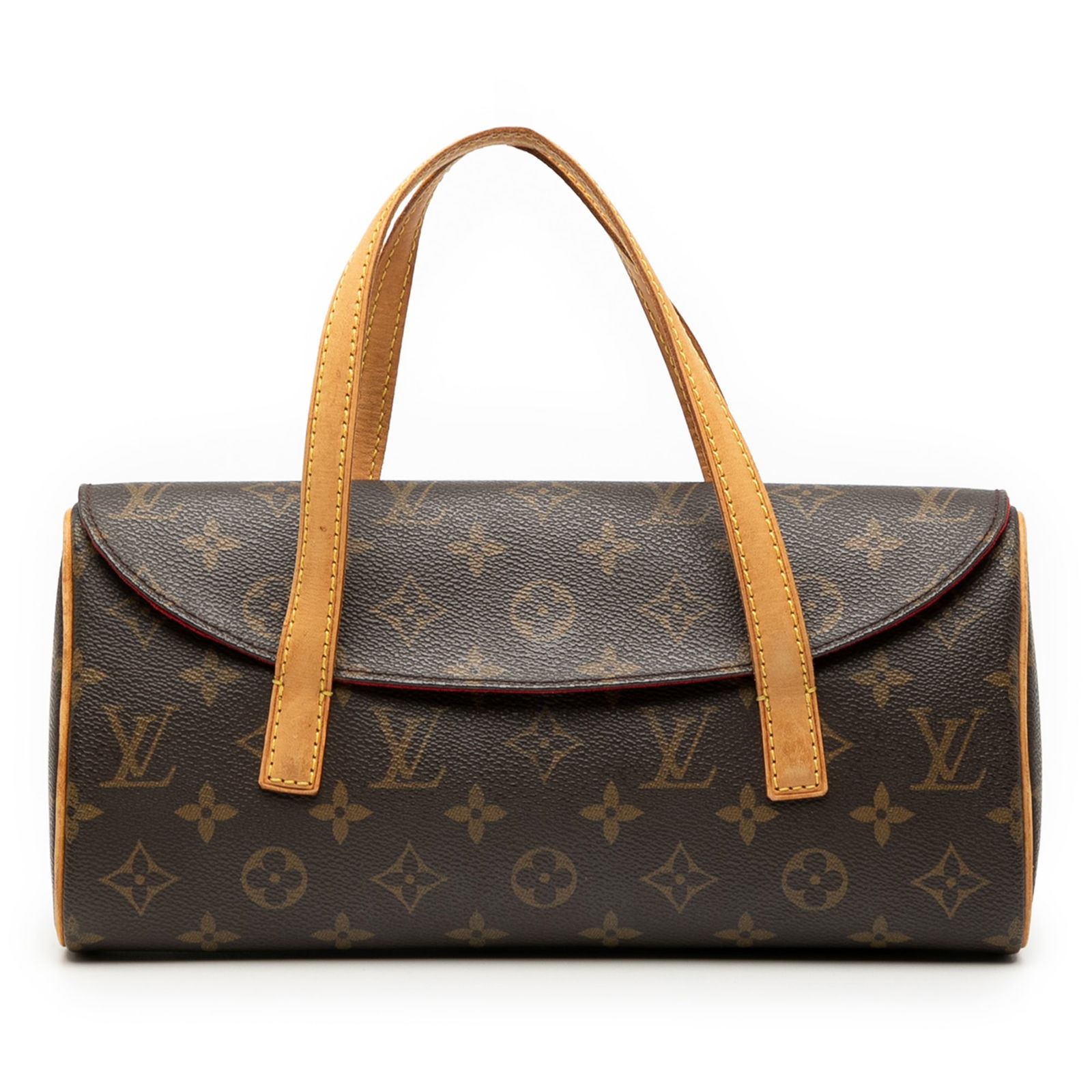 Louis Vuitton Monogram Sonatine Bag with Vachetta Leather Trim: Louis Vuitton Monogram Sonatine Bag with Vachetta Leather Trim The Louis Vuitton Monogram Sonatine is a sophisticated handbag made from durable monogram canvas, accented with vachetta leather trim. It