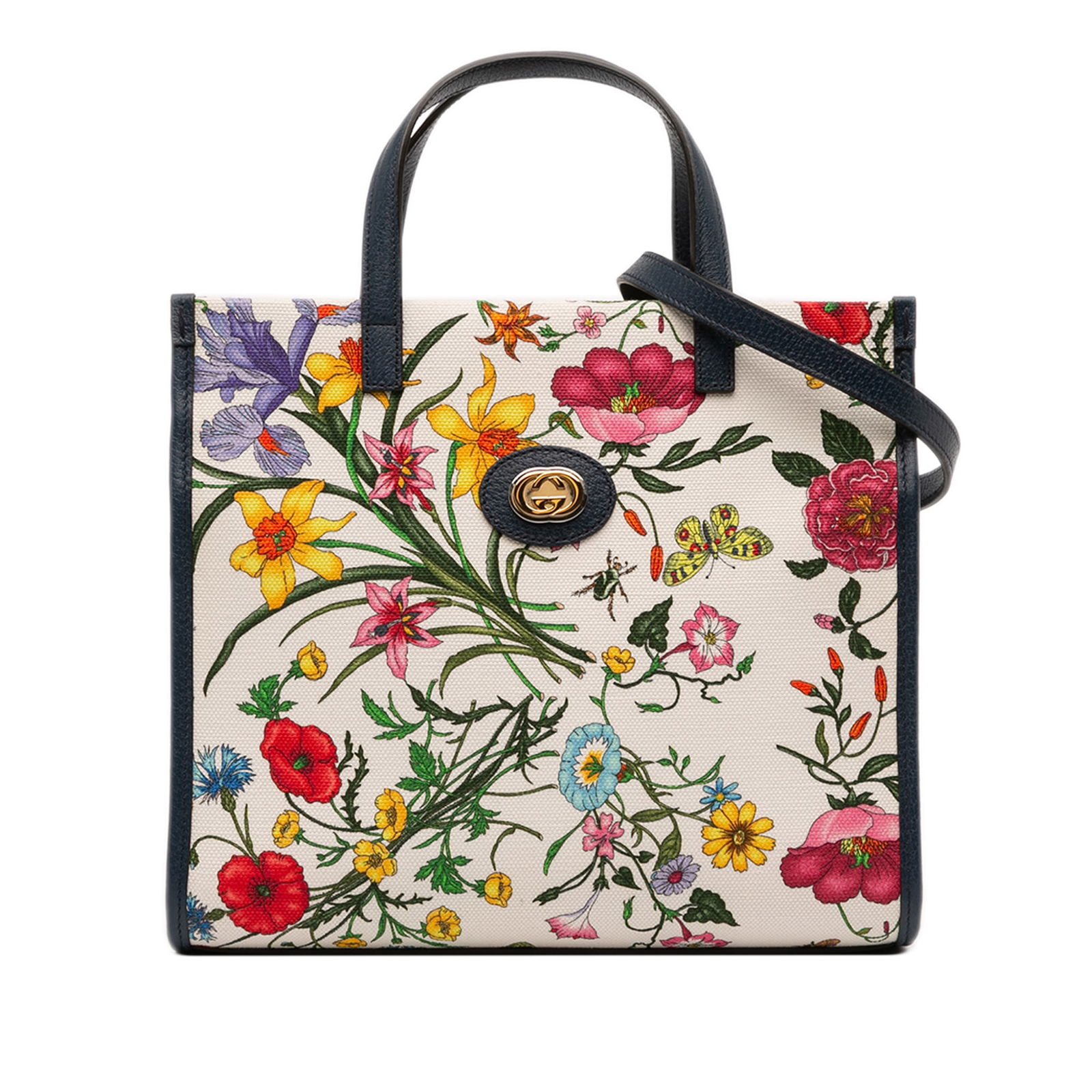 Gucci Medium Canvas Flora Satchel Floral Print Bag (1 of 12)