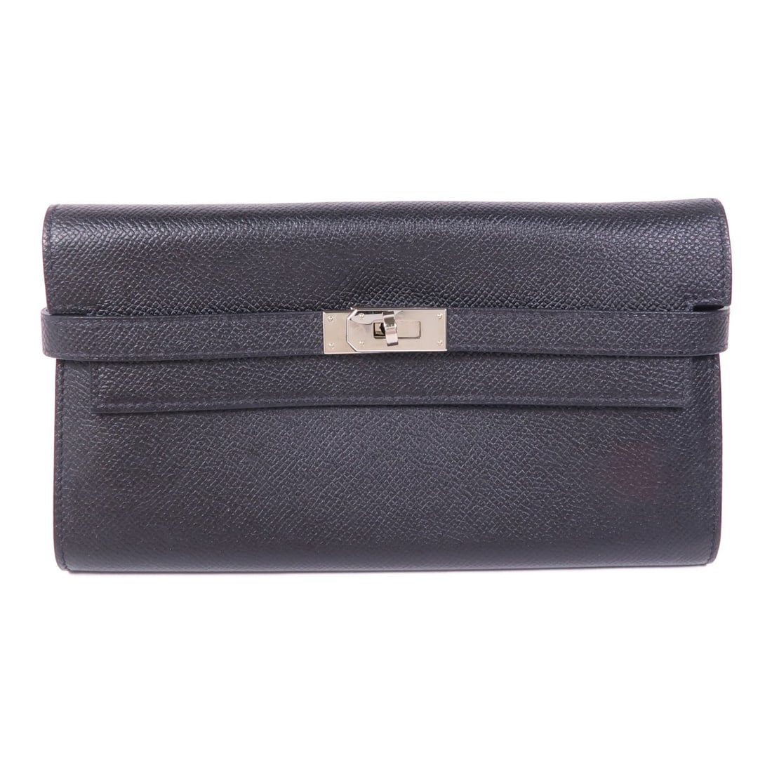 HERMES Kelly Wallet Noir Black Veau Epsom Leather Bifold Purse (1 of 14)