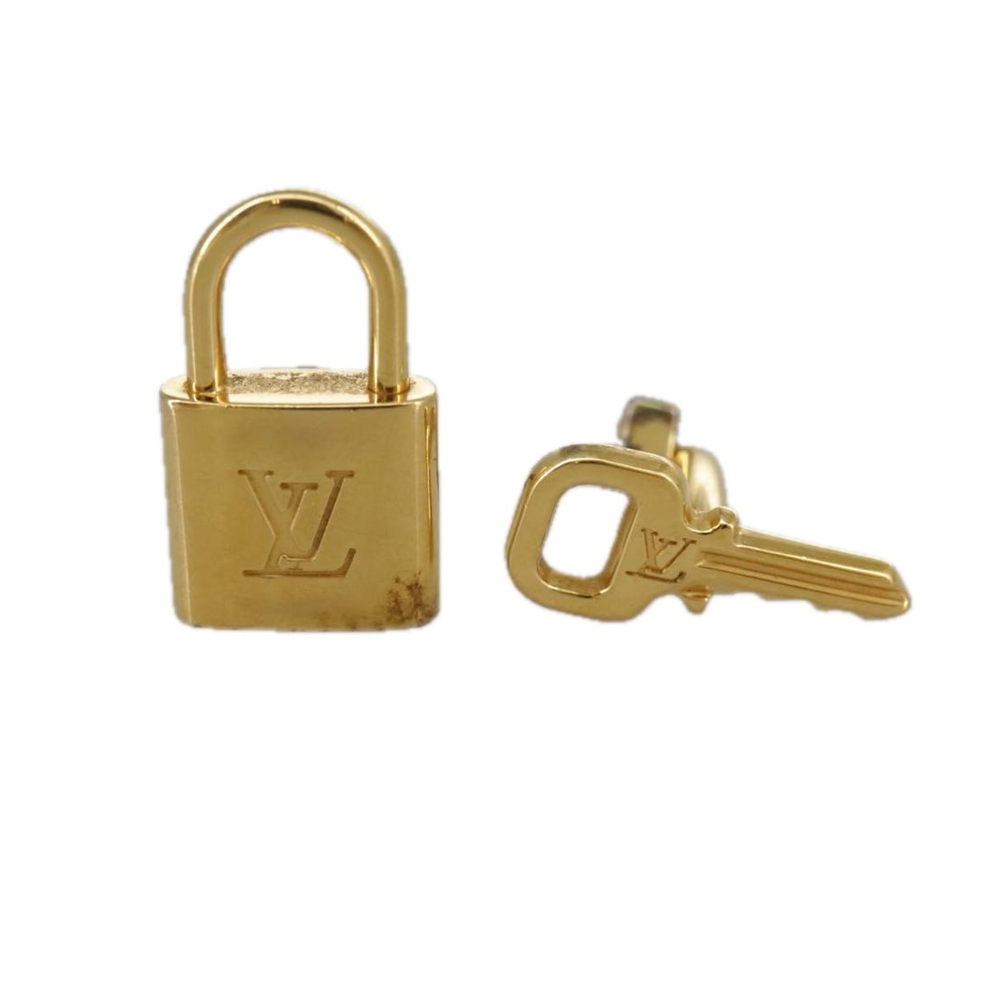 Gold Tone Cufflinks with Padlock Key Design by Louis Vuitton (1 of 2)