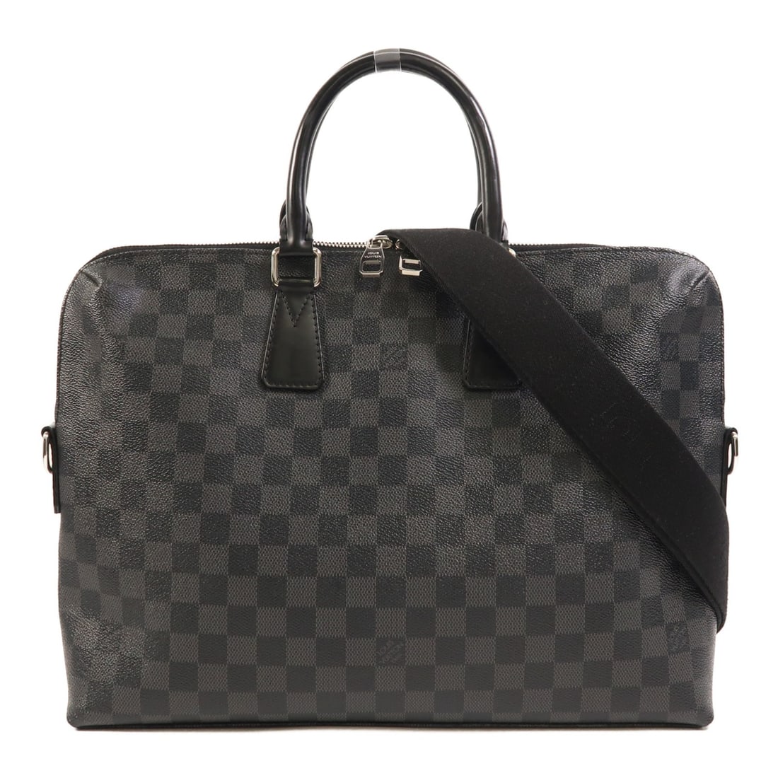 Louis Vuitton Damier Graphite Porte Document Jour Briefcase N48224 Black SHW: Louis Vuitton Damier Graphite Porte Document Jour Briefcase N48224 Black SHW This Louis Vuitton Porte Document Jour business bag features the signature Damier Graphite pattern in black. Crafted from d