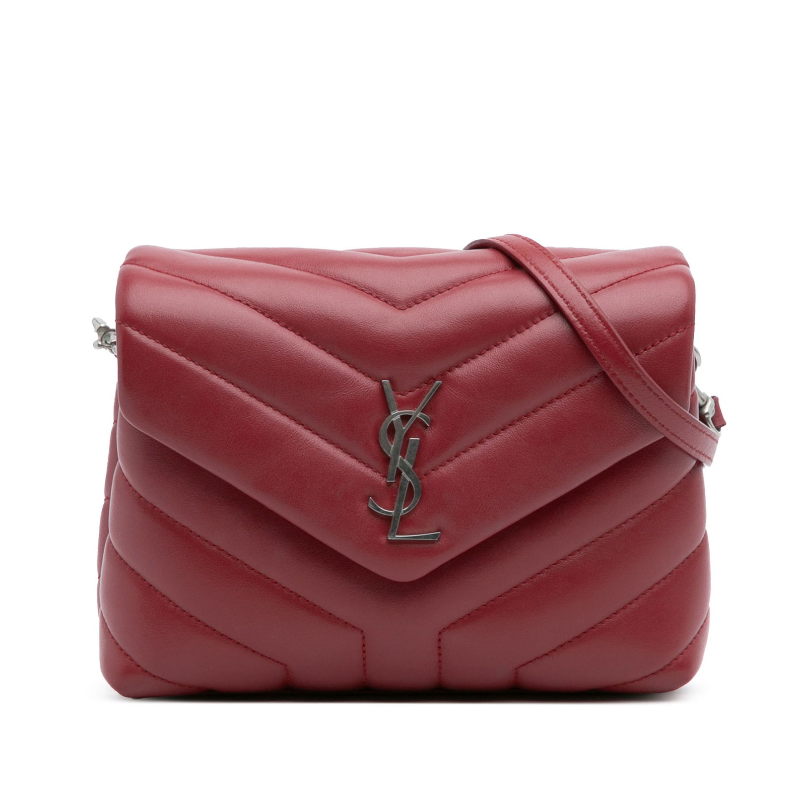 Saint Laurent Red Toy Matelasse LouLou Crossbody Bag (1 of 11)