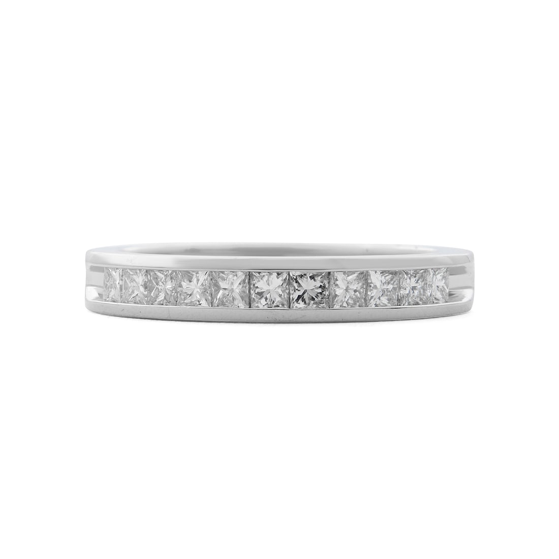 Rachel Koen 0.44ctw Princess Cut Diamond Platinum Flat Ring Size 7: Rachel Koen 0.44ctw Princess Cut Diamond Platinum Flat Ring Size 7 This stunning Rachel Koen princess cut diamond flat ring is crafted from premium platinum, showcasing 11 sparkling diamonds totaling