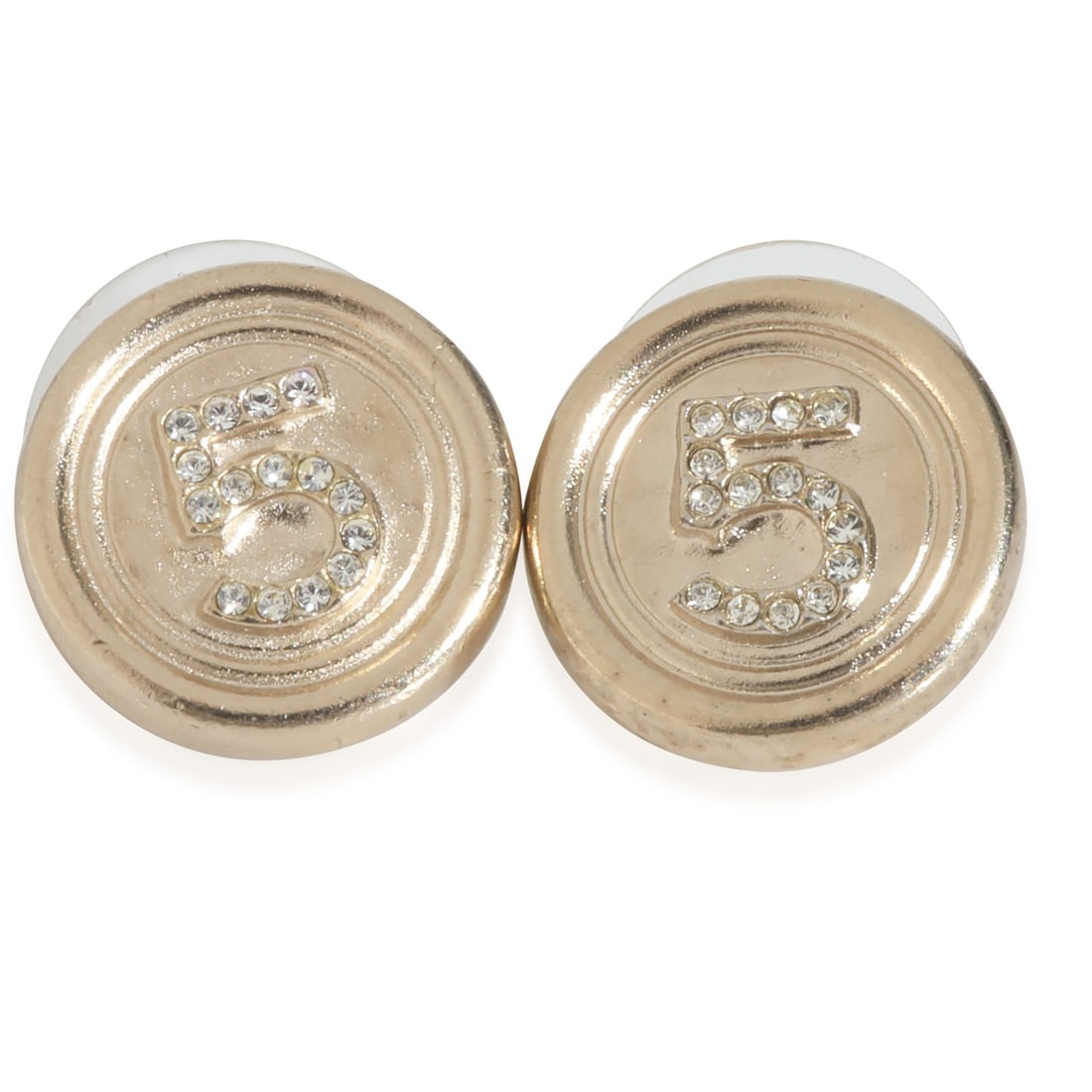 Chanel Gold Plated 2021 Number 5 Stud Earrings Unisex: Chanel Gold Plated 2021 Number 5 Stud Earrings Unisex Elevate your accessory collection with these stunning Chanel Gold-Plated 2021 Number 5 Stud Earrings. Crafted with attention to detail, these earr