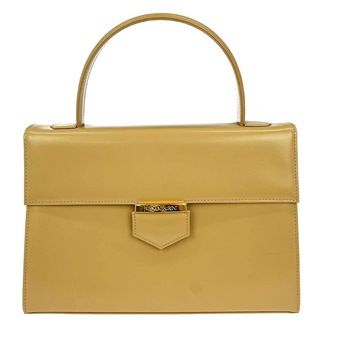 Yves Saint Laurent Beige Leather Top Handle Handbag NQ02985 (1 of 7)
