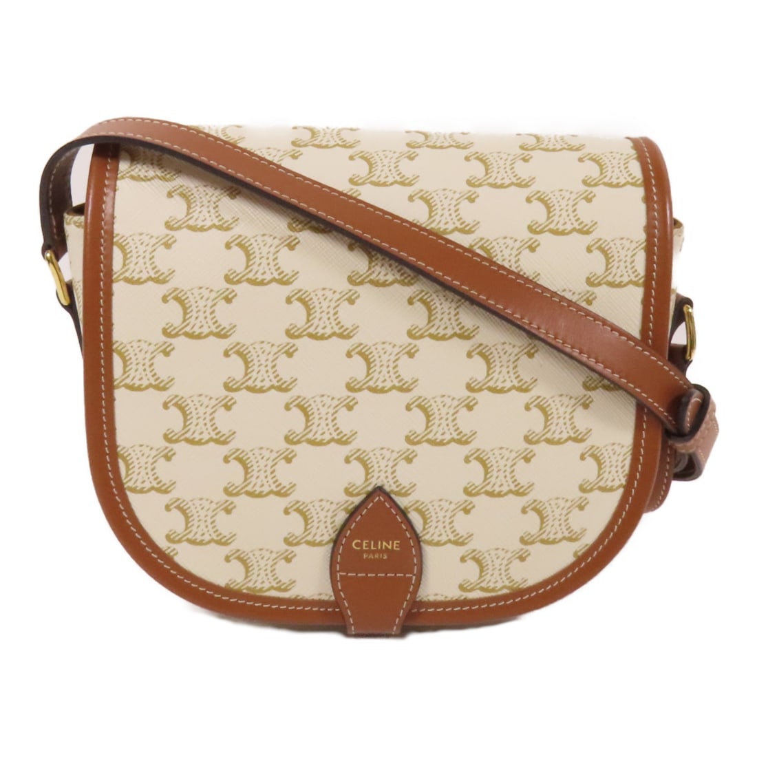 CELINE Folco White Shoulder Bag Coated Canvas GHW: CELINE Folco White Shoulder Bag Coated Canvas GHW Introducing the CELINE Folco Shoulder Bag, a stylish accessory crafted from durable PVC coated canvas in a pristine white color. This shoulder bag is