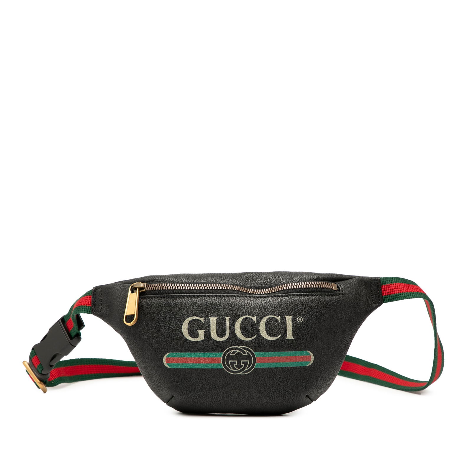 Gucci Black Small Leather Logo Waist Belt Bag with Adjustable Strap (1 of 7)