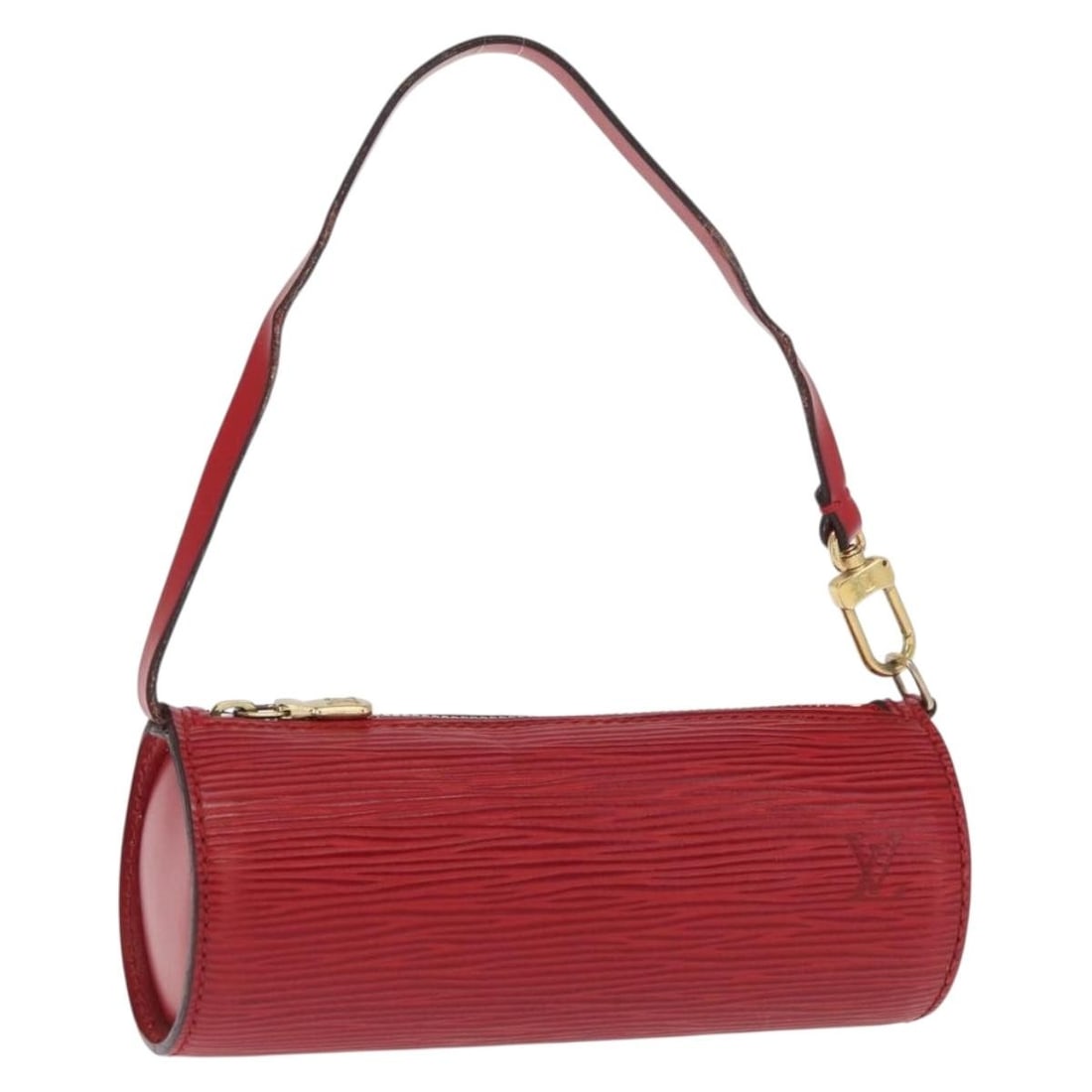 Red Soufflot Pochette Clutch by Louis Vuitton: Red Soufflot Pochette Clutch by Louis Vuitton This Louis Vuitton Soufflot Pochette clutch in red is designed for women and features a compact and stylish silhouette. The exterior shows surface rubbing