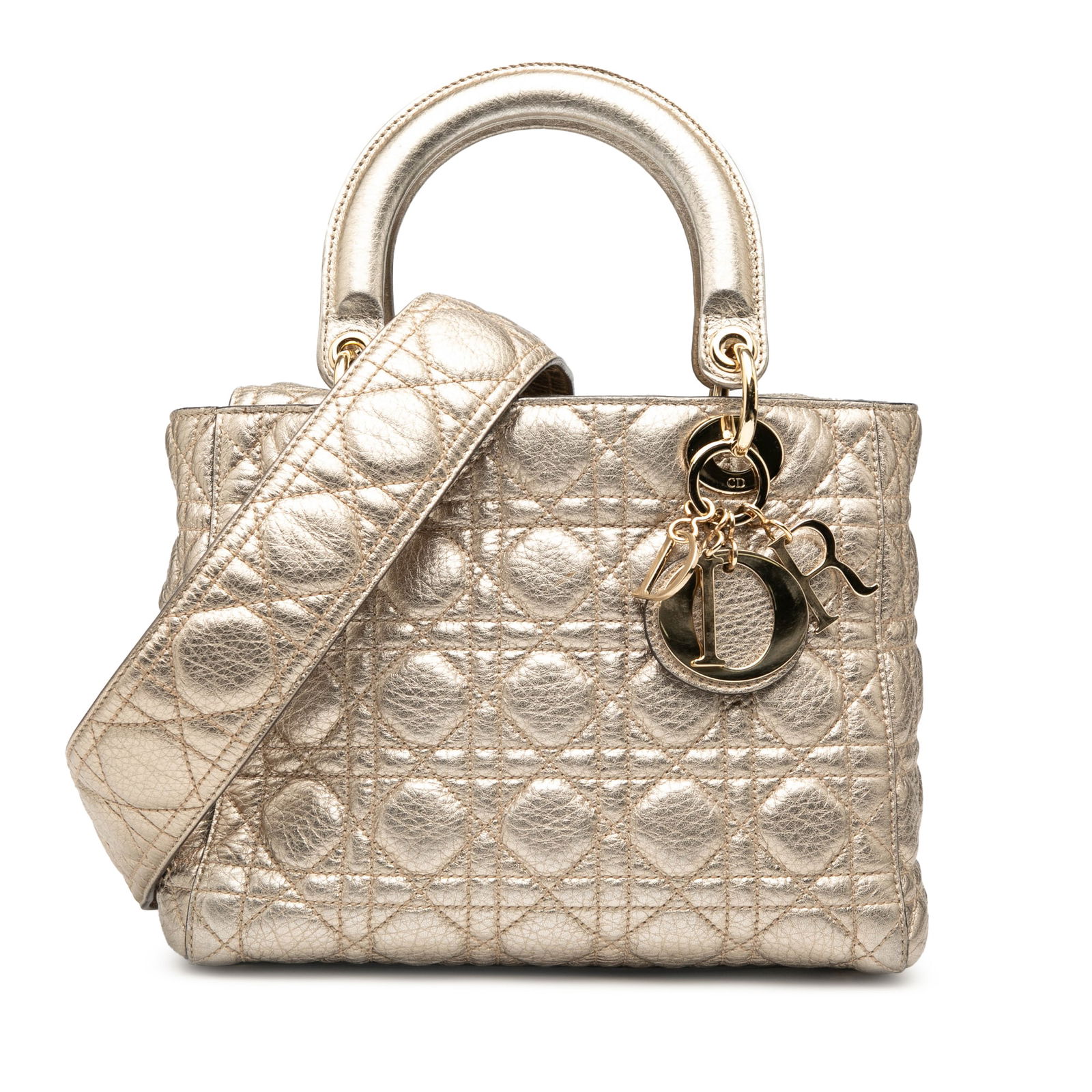 Dior Medium Lady Dior Metallic Grained Calfskin Bag (1 of 8)