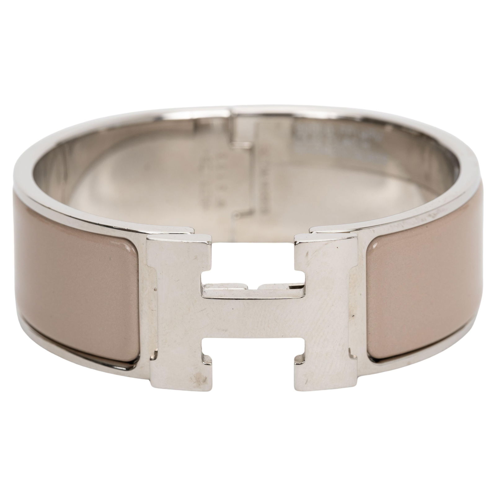 Hermes Clic Clac H Bracelet Marron Glace Palladium 2022 (1 of 4)