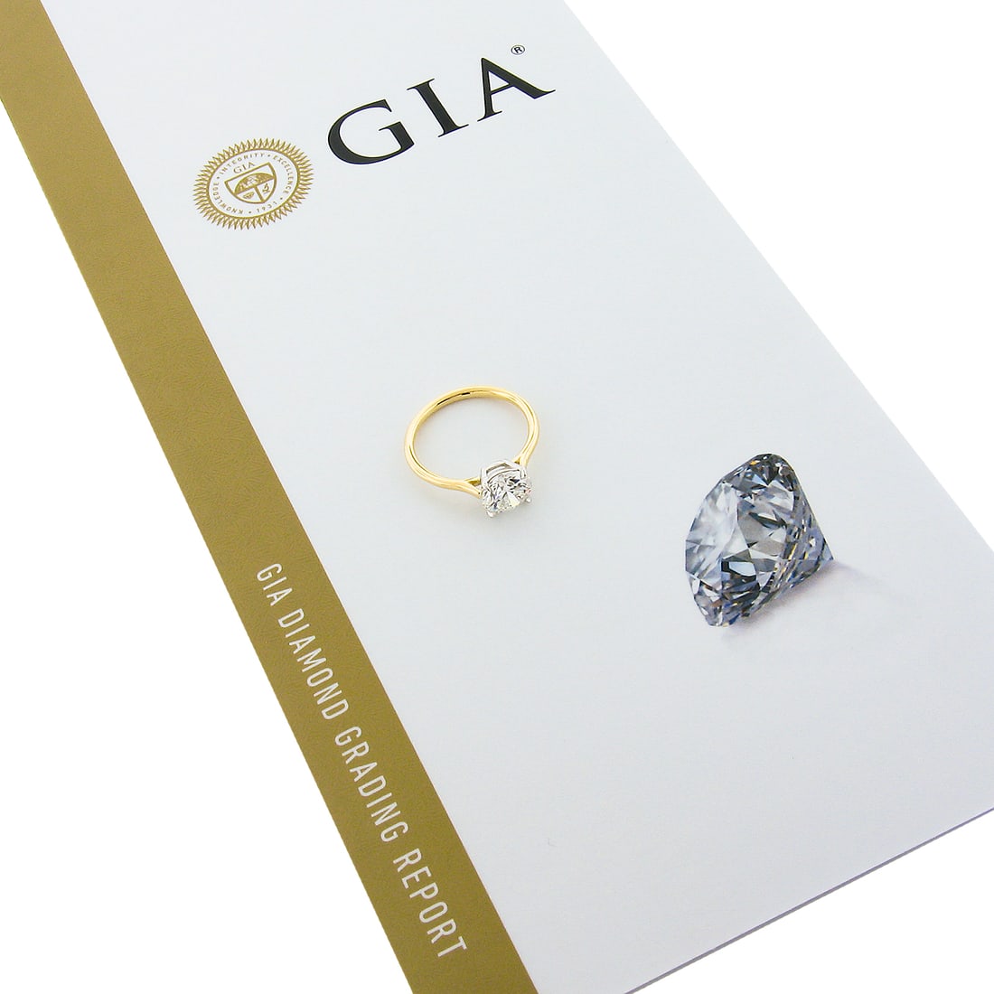 GIA Certified 1.51ct Round Diamond Engagement Ring in 18K Gold & Platinum (1 of 9)