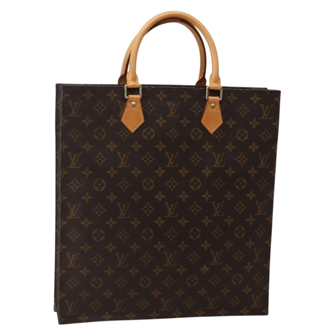 Authentic LOUIS VUITTON Monogram Sac Plat Hand Bag M51140 (1 of 18)