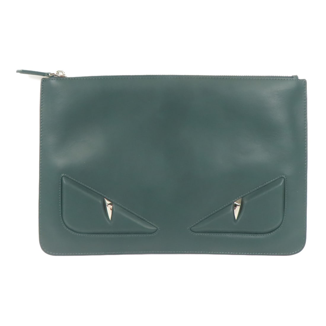 Fendi Green Calfskin Leather Pouch Made in Italy (1 of 15)