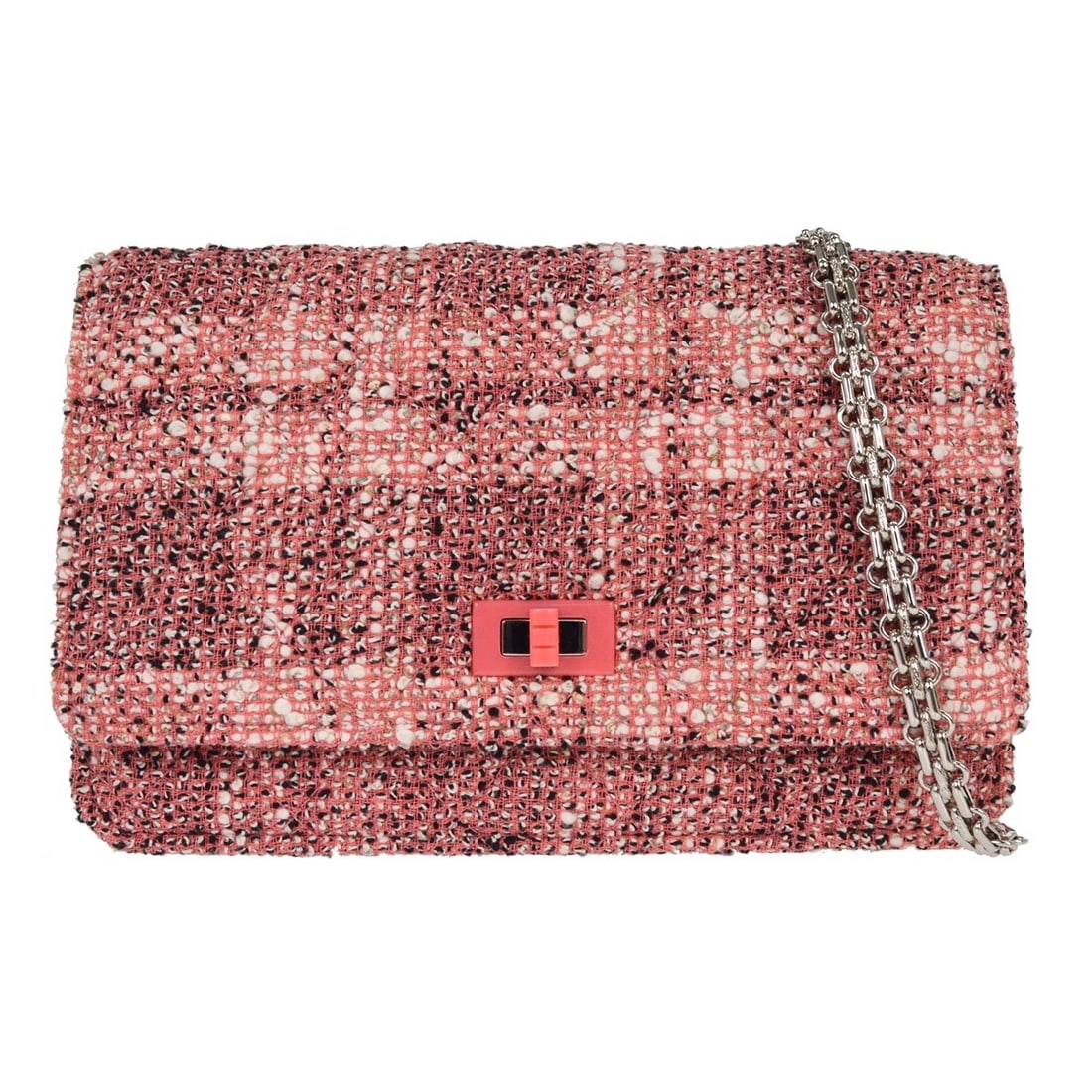 Pink Tweed Chanel Wallet on Chain with Mademoiselle Lock (1 of 7)