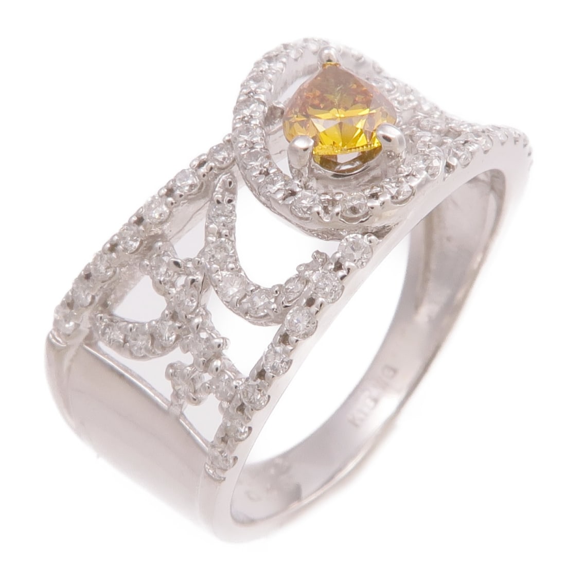Diamond Accent Ring in 18K White Gold Size 5.75 Orange Detail (1 of 6)