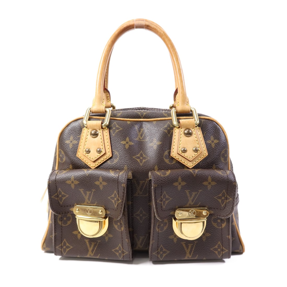 LOUIS VUITTON Manhattan PM Handbag M40026 Monogram Brown GHW (1 of 17)