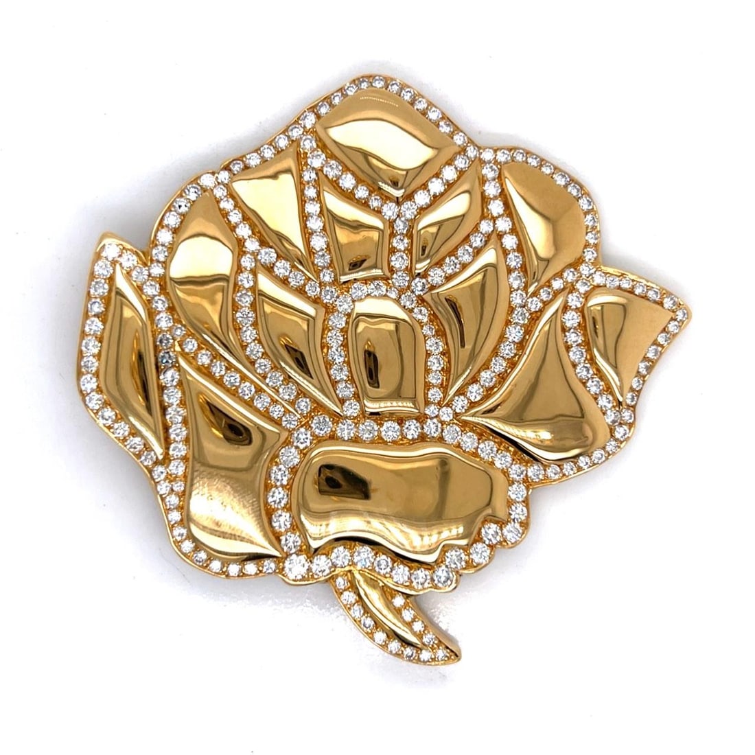 ARFAN PARIS 18K Yellow Gold Diamond Brooch 16.80 Ct (1 of 5)