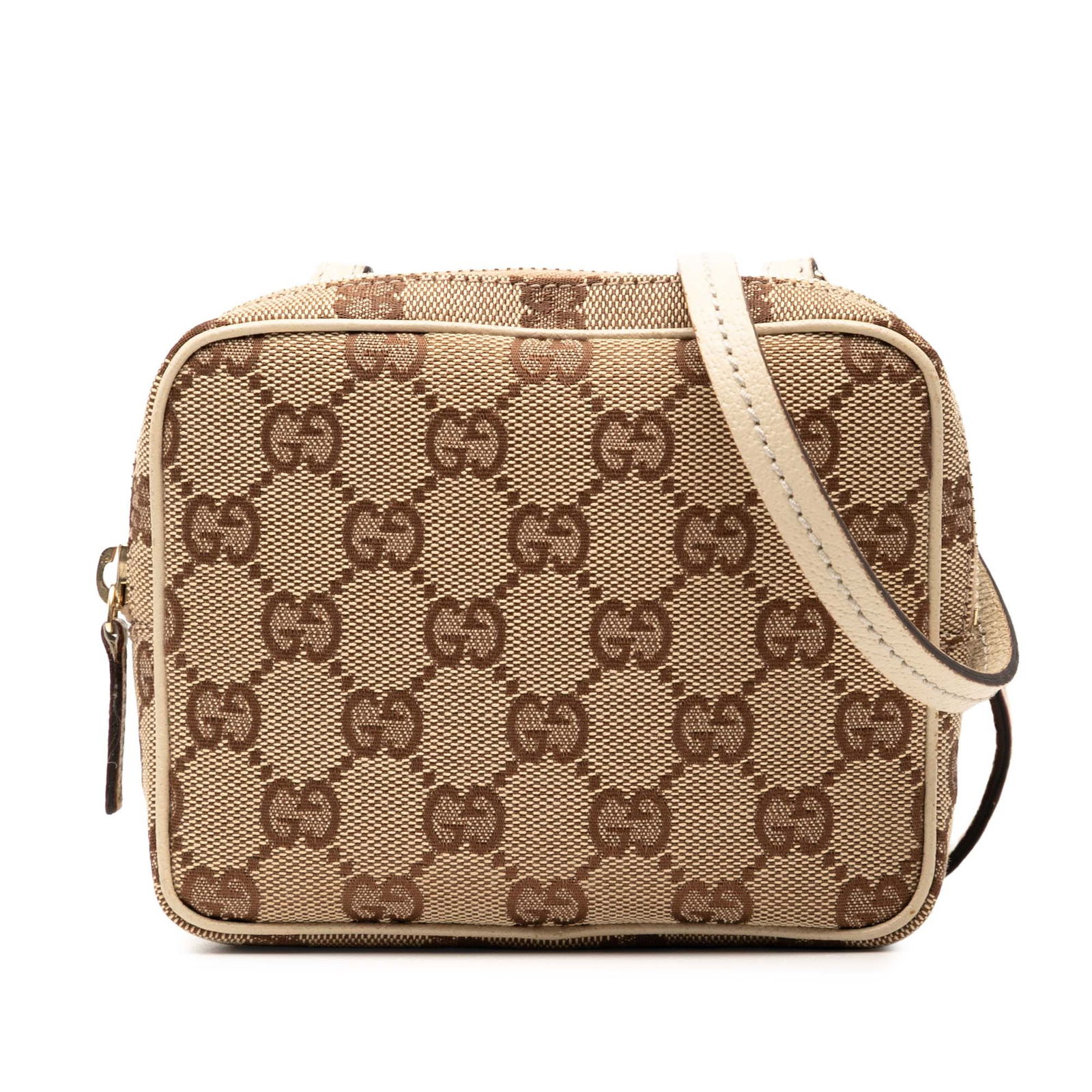 Gucci GG Canvas Crossbody Bag with Leather Trim (1 of 7)