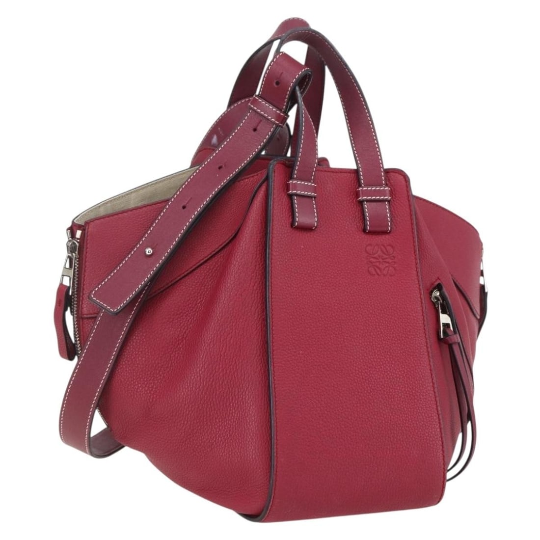 Loewe Burgundy Hammock Leather Shoulder Handbag (1 of 1)