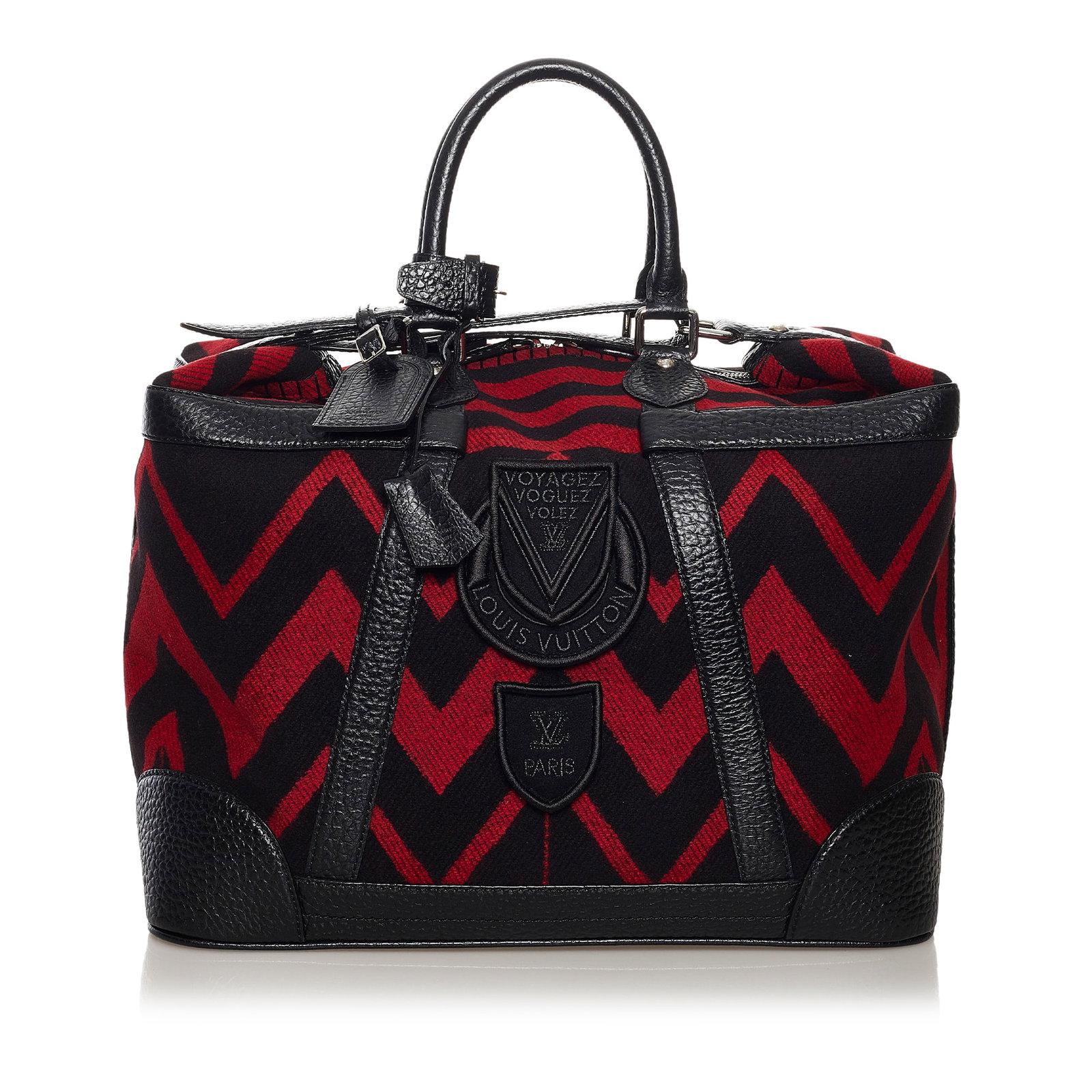 Louis Vuitton Grimaud Vail Blanket Bag Red Wool Leather Trim: Louis Vuitton Grimaud Vail Blanket Bag Red Wool Leather Trim The Louis Vuitton Grimaud Vail Blanket bag is a stylish accessory featuring a luxurious wool body complemented by leather trim. It includes