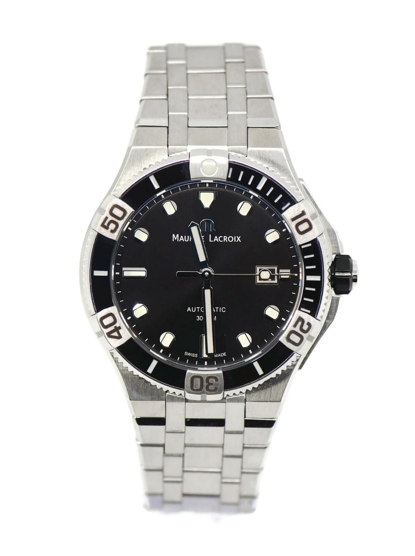 Maurice Lacroix Aikon Stainless Steel Watch AI6058 with Box and Papers: Maurice Lacroix Aikon Stainless Steel Watch AI6058 with Box and Papers Discover the elegance of the Maurice Lacroix Aikon Stainless Steel Watch AI6058, a perfect blend of sophistication and functional