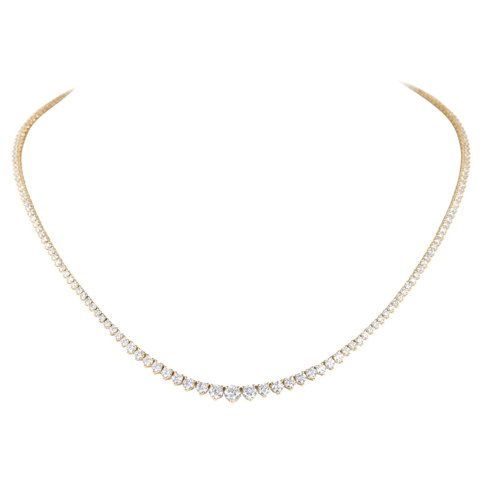 5.82ct Diamond Riviera Necklace in Yellow Gold (1 of 4)